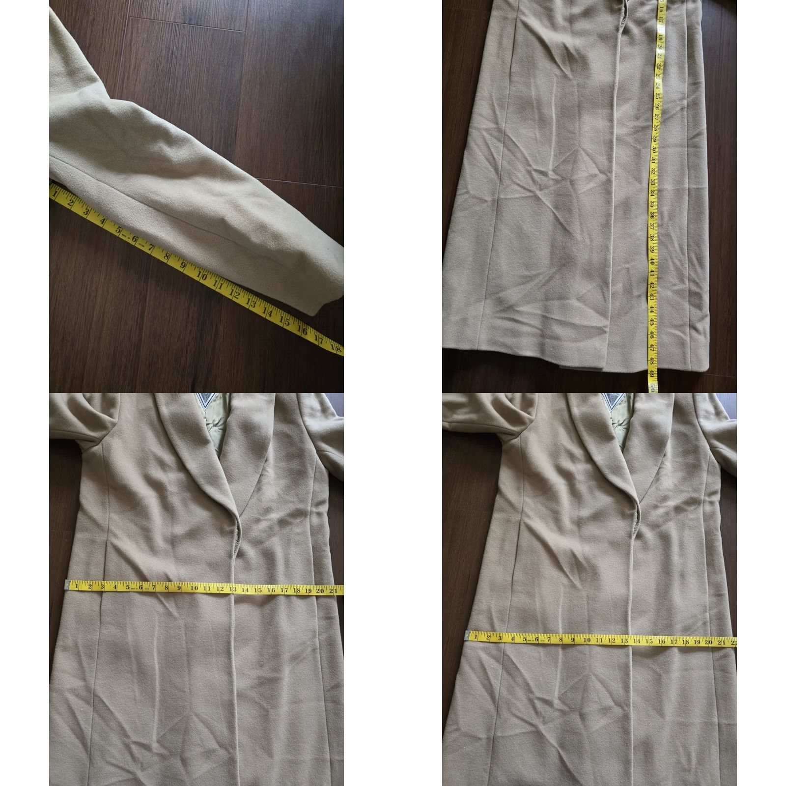 Vintage VINTAGE Marvin Richards Winter Trench Coat Women 10P Beige Wool Cashmere Lined 80s Designer"} Size L / US 10 / IT 46 - 8 Thumbnail