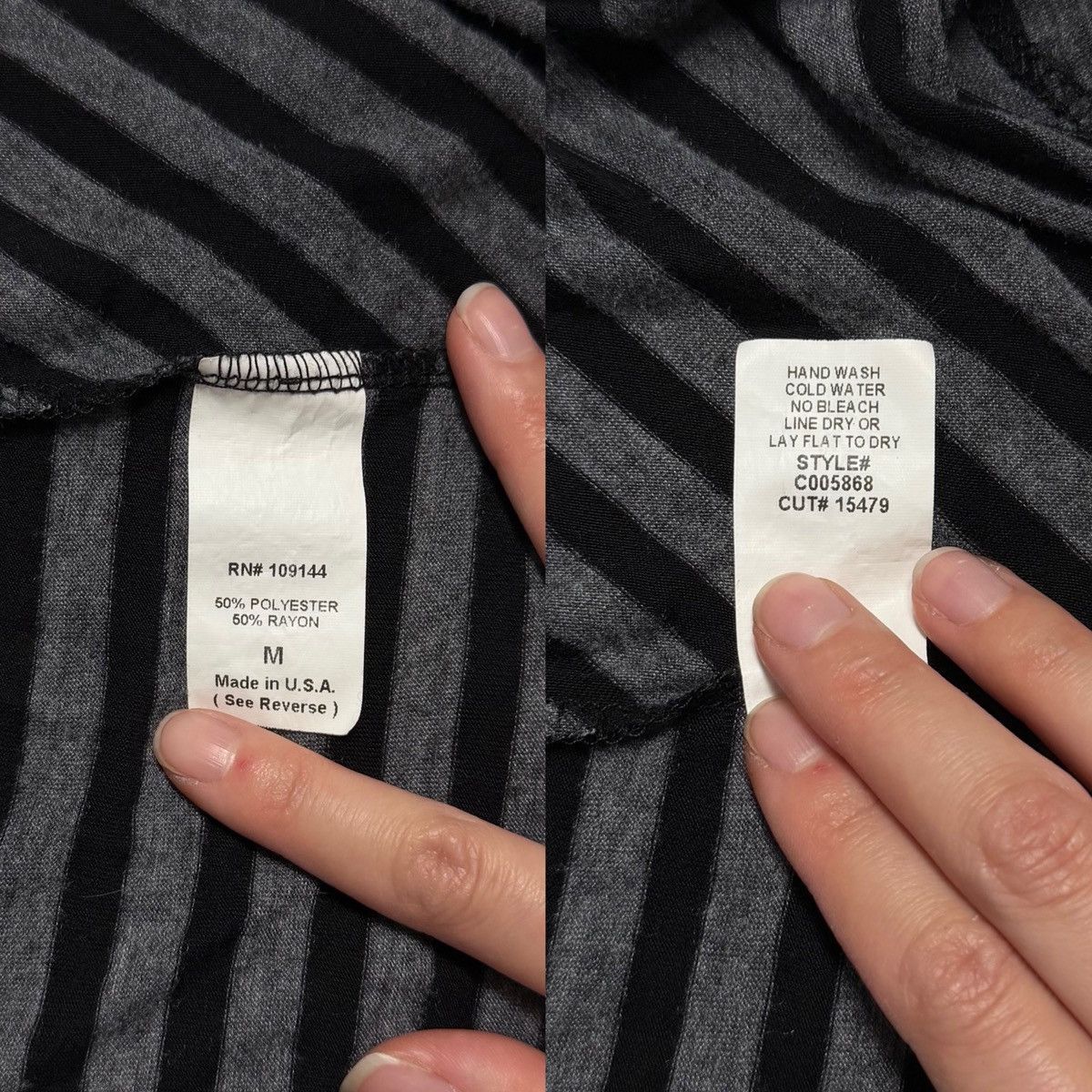 Other Mall Goth Black & Gray Striped Open Front Lace Trim Cardigan Size M / US 6-8 / IT 42-44 - 5 Thumbnail