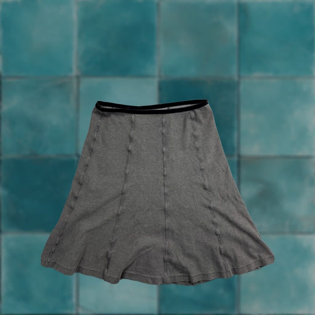 Vintage Horny Toad Skirt Womens Medium Gray A-Line Pull On Casual Tencel Blend Stretch Knit Elastic Waist Size 32" / US 10 / IT 46 - 1 Thumbnail