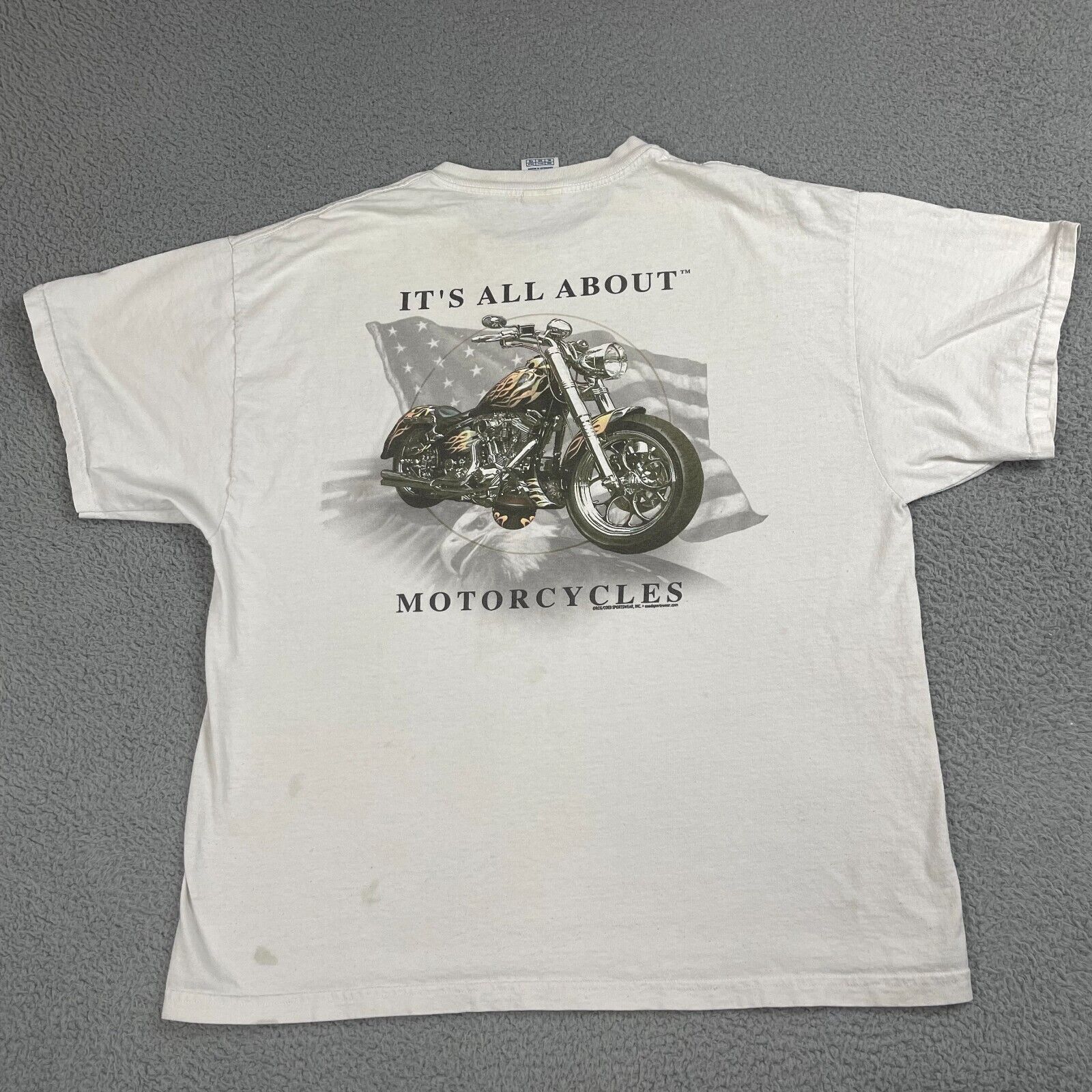 Delta Vintage Its All About Motorcycles T-Shirt Double Sided White Size US XL / EU 56 / 4 - 1 Thumbnail