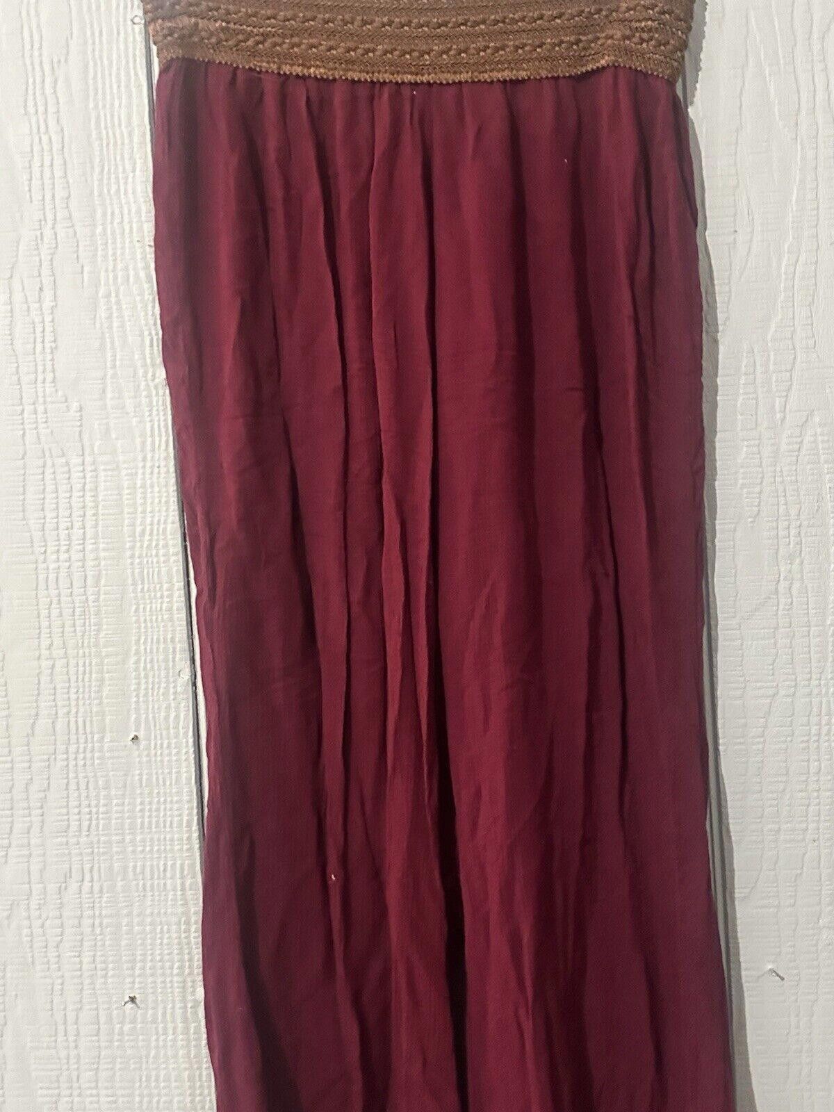 rue21 Rue 21 Women's Small Gauze Pants S Maroon Boho Size 28" / US 6 / IT 42 - 2 Thumbnail