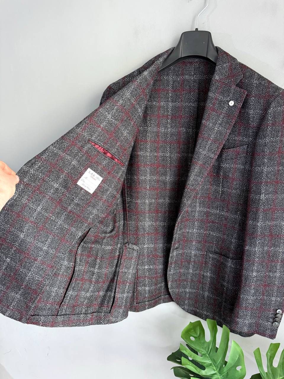 L.B.M. 1911 L.B.M. 1911 Dark Grey Wool/Cotton/Cashmere Men's Blazer 52 R Size 52R - 9 Thumbnail