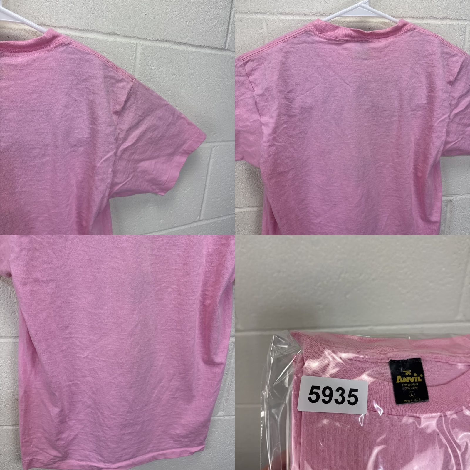 Anvil VINTAGE Pink Panther T Shirt 80s 1988 Anvil Knit Cotton Crew Neck Short Sleeve Large Pink Unisex Adults Size US L / EU 52-54 / 3 - 10 Thumbnail