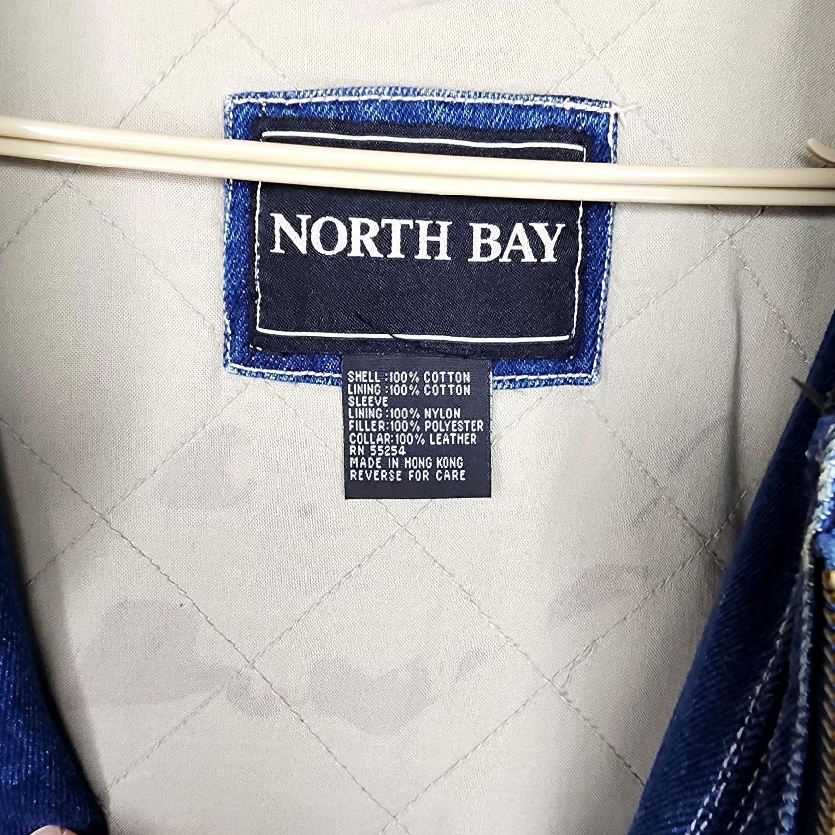 Denime VINTAGE North Bay Denim Chore Jacket Mens 2XL Quilted Workwear Leather Collar Jacket Size US XXL / EU 58 / 5 - 4 Thumbnail