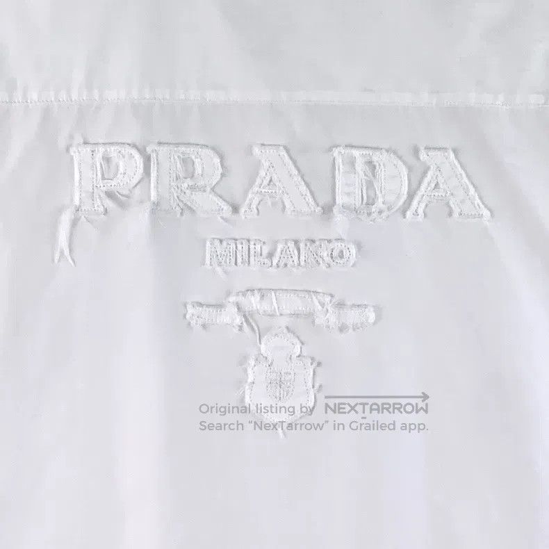 Prada Prada 22 white logo letter embroidery cotton lapel single- Size XS / US 0-2 / IT 36-38 - 5 Thumbnail