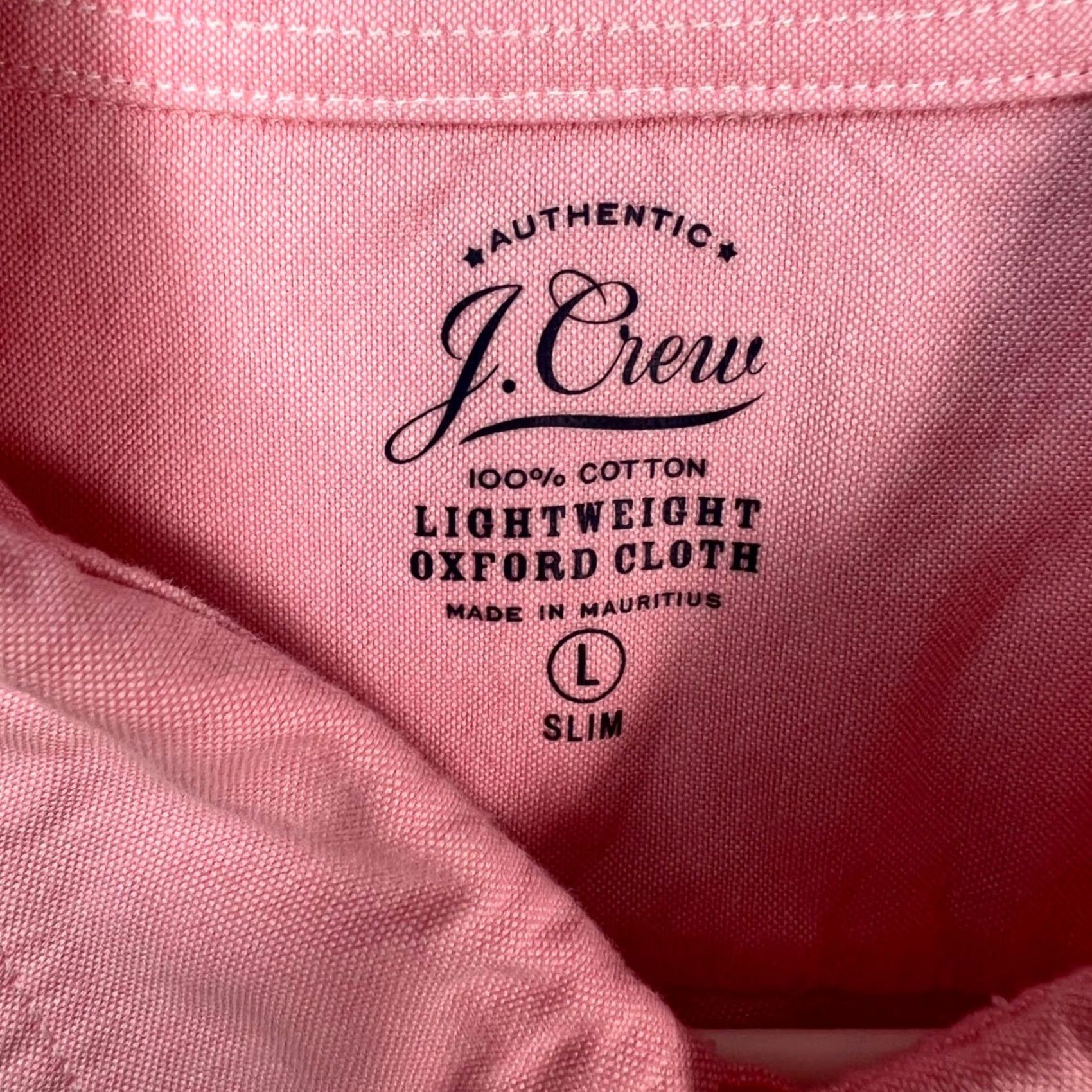 J.Crew J.CREW Mens Size Large Slim Fit Pink Lightweight Oxford Shirt Long Sleeve Button-Up Size US L / EU 52-54 / 3 - 3 Thumbnail
