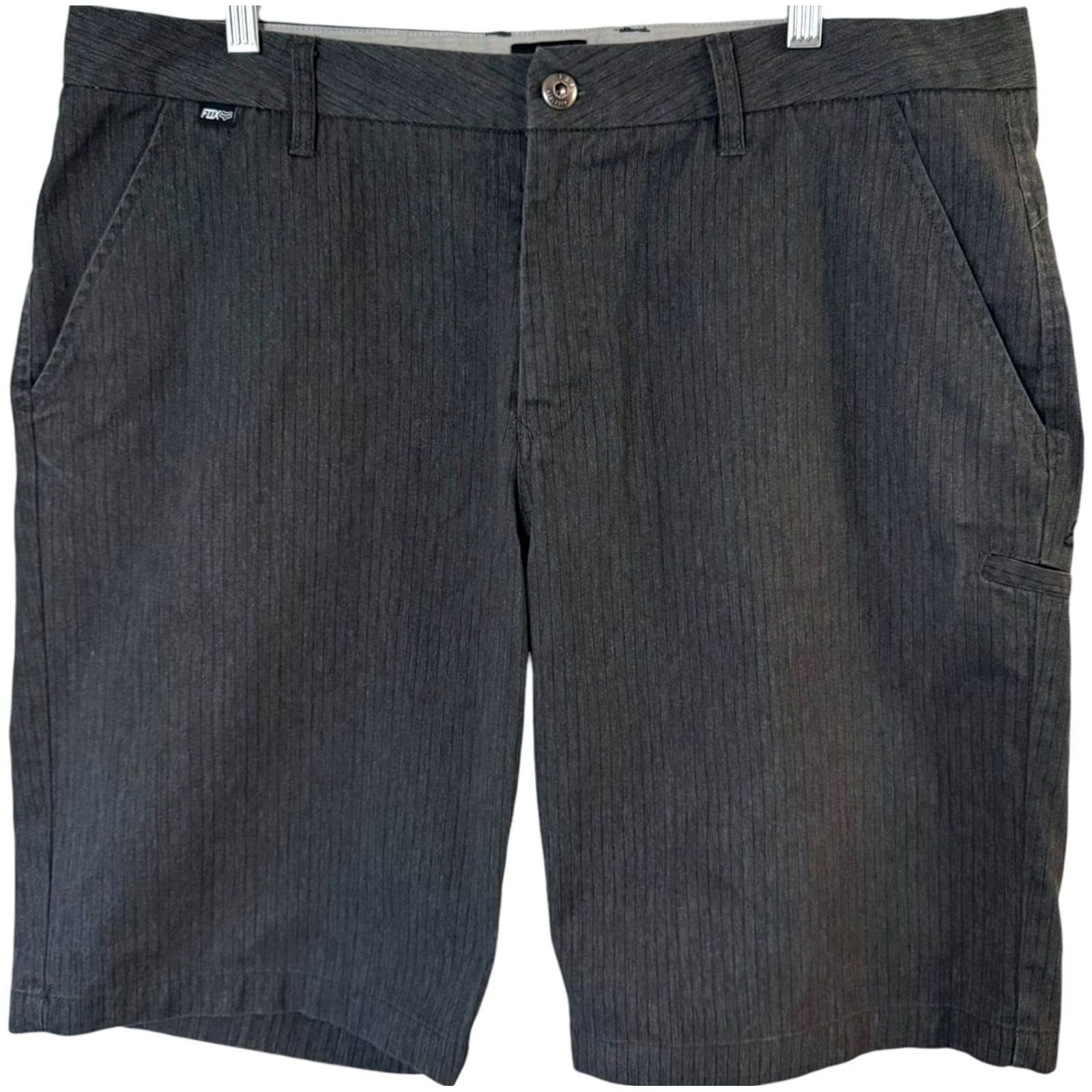 Fox Racing Fox Racing Essex Striped Chino Short Gray Flat-Front Casual Walkshorts Men 38 Size US 38 / EU 54 - 2 Thumbnail