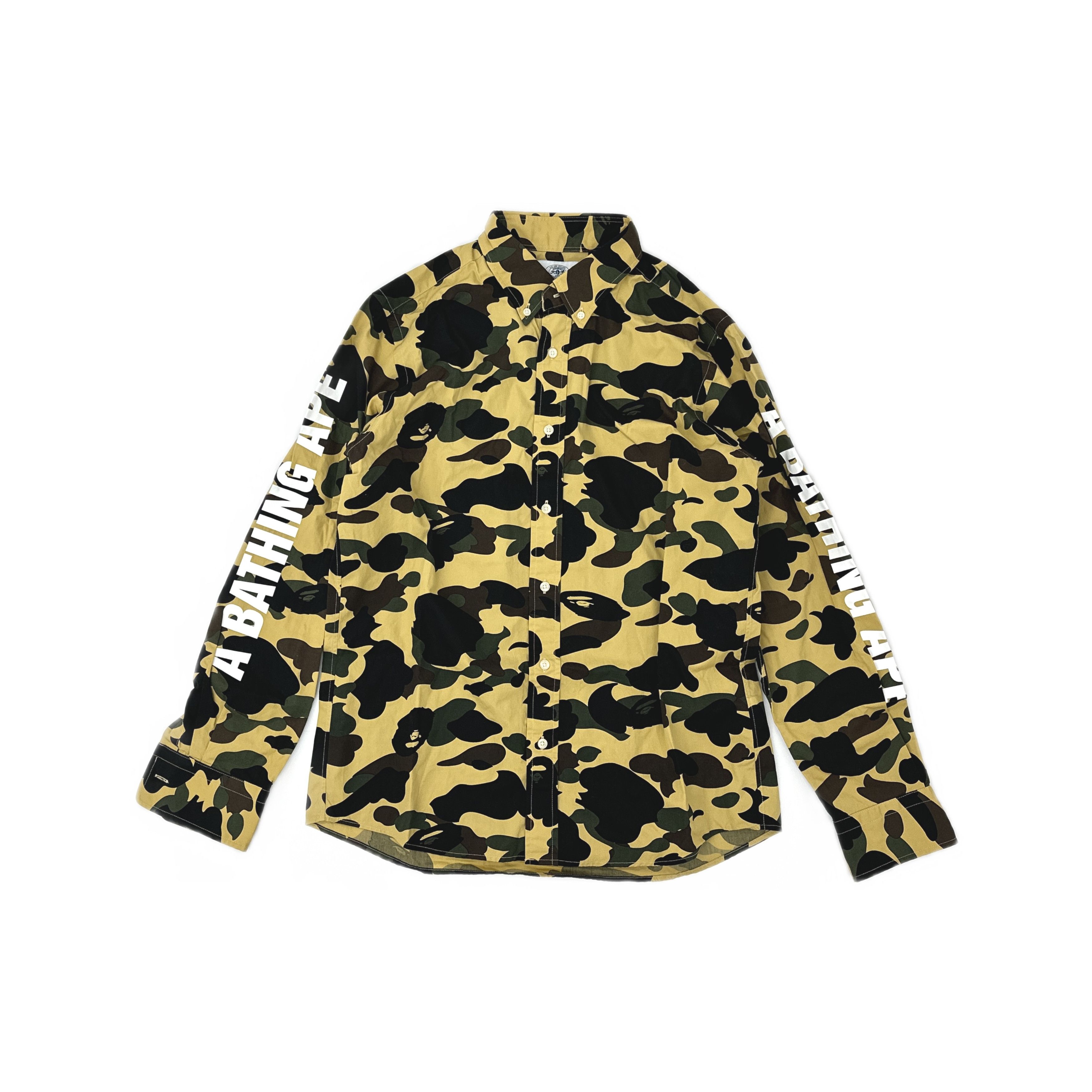 Bape A Bathing Ape Camo Logo Button Up Shirt Size L Size US L / EU 52-54 / 3 - 1 Thumbnail