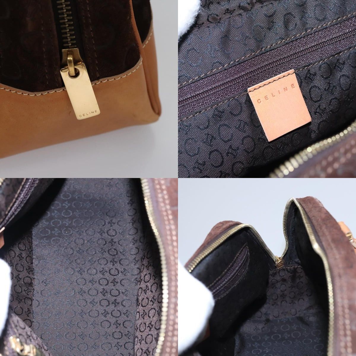 Celine CELINE C Macadam Canvas Hand Bag Brown Gold Size ONE SIZE - 11 Thumbnail