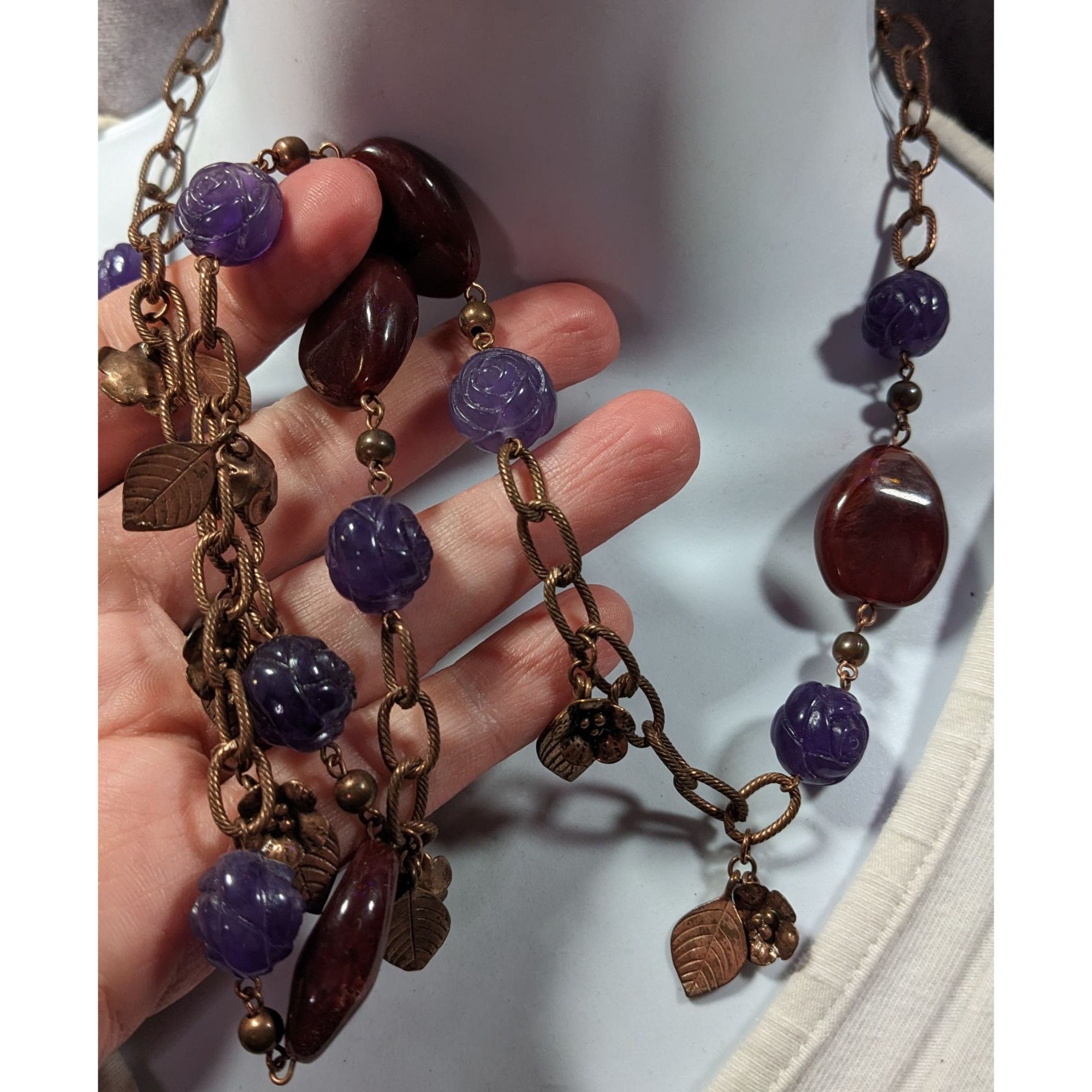 Other Vintage Cottagecore Floral Beaded Chain Necklace Size ONE SIZE - 2 Thumbnail