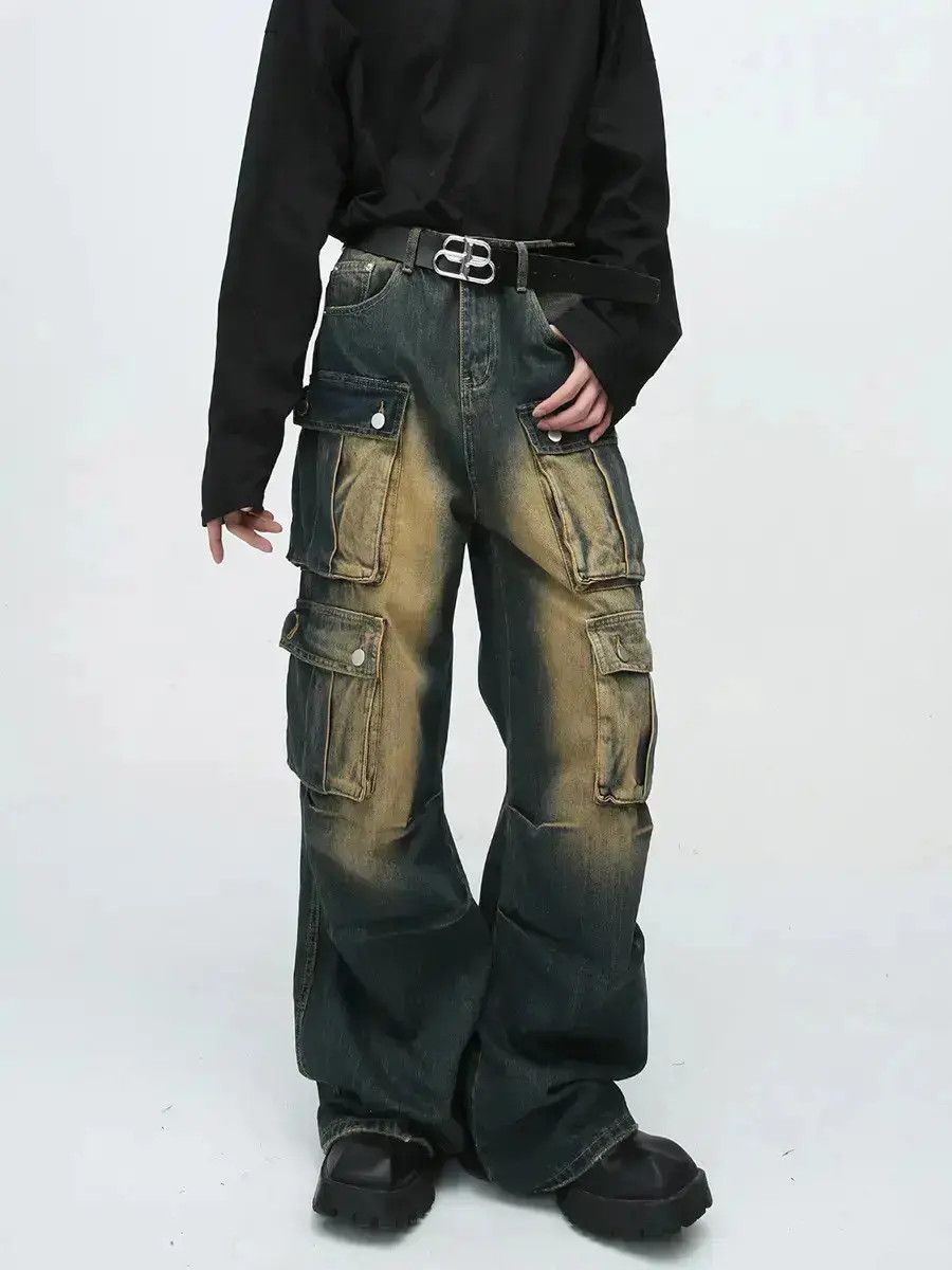 Japanese Brand Retro High Street Loose Wide Leg Jeans Size US 32 / EU 48 - 1 Thumbnail