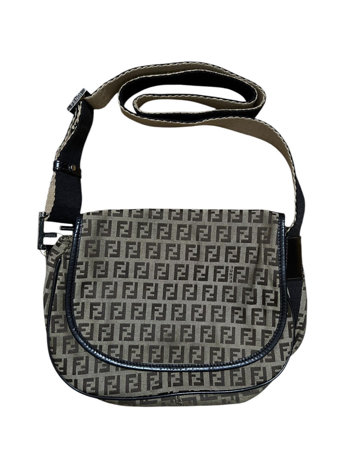 Fendi × Vintage Vintage Fendi FF Brown Canvas Shoulder Bag Size ONE SIZE - 1 Thumbnail