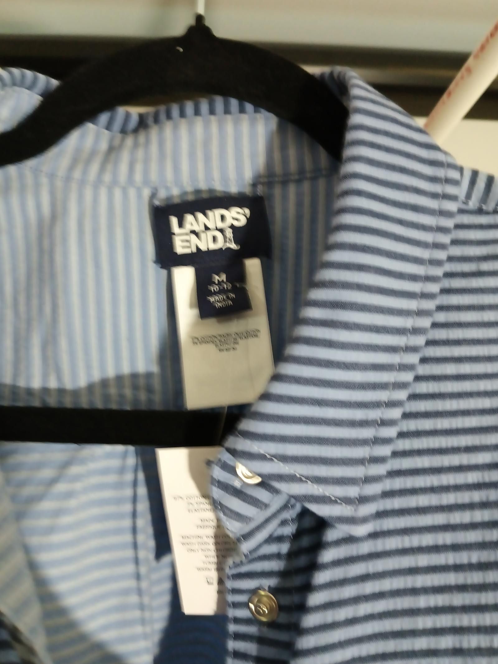 Lands' End Lands' End Women's Striped Button-Up Shirt - Medium Size M / US 6-8 / IT 42-44 - 2 Thumbnail