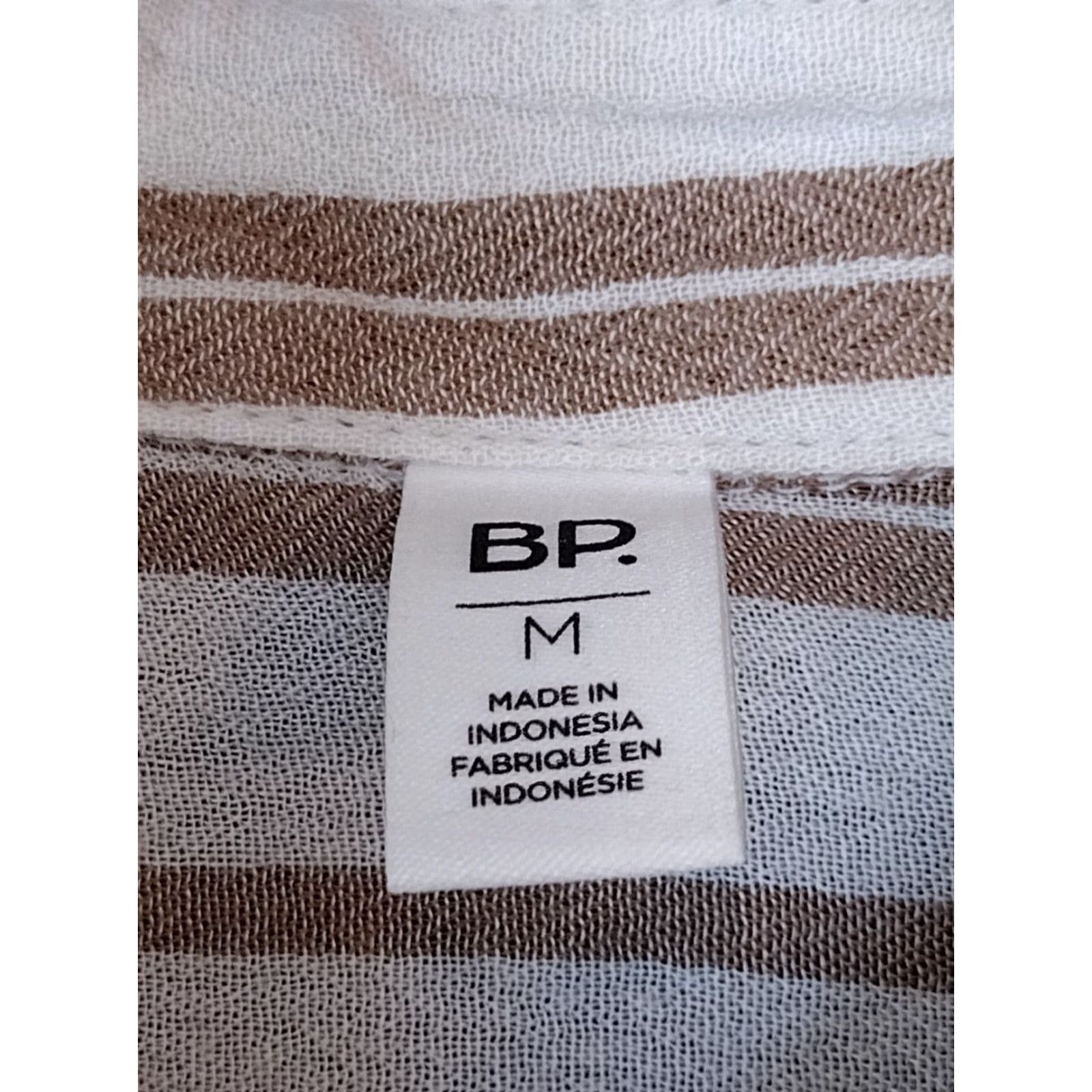 Vintage BP Women's M Blouse Long Sleeve Button-Up Collared Striped Brown White - Casual Shirt Size M / US 6-8 / IT 42-44 - 6 Thumbnail