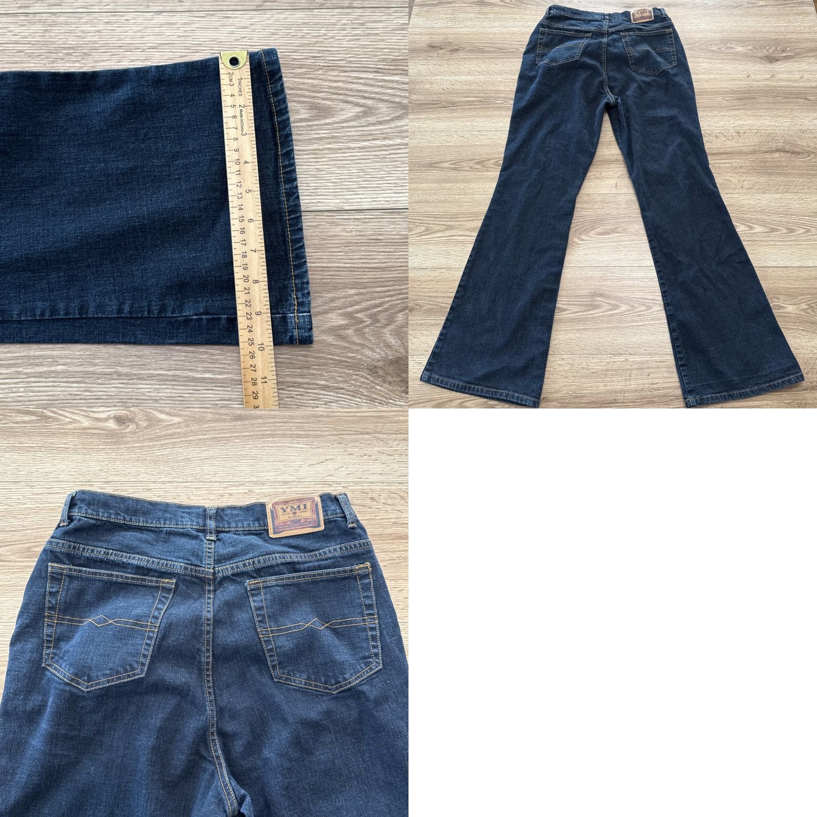 Vintage VINTAGE YMI Women's Jeans Size 14 High Rise Dark Wash Flared Denim Pants Size 38" / US 16 / IT 52 - 8 Thumbnail