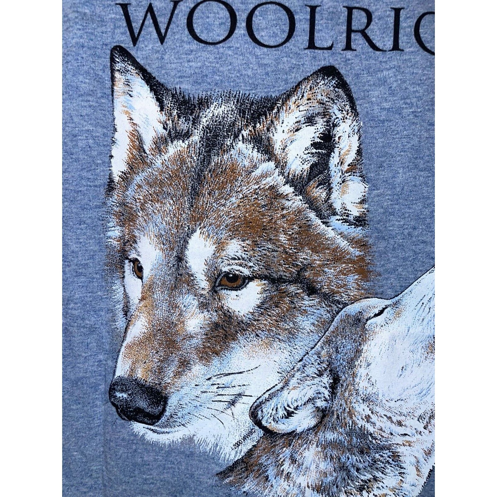Anvil Vintage Wolf Shirt Graphic Woolrich Animal Blue Tee Small Size US S / EU 44-46 / 1 - 5 Thumbnail