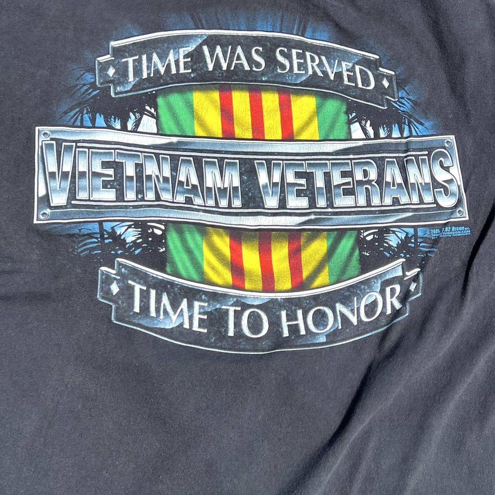 Vintage VINTAGE Men’s 2005 VIETNAM VETERAN Time Was Served Black Shirt L Mens T-Shirt Size US L / EU 52-54 / 3 - 5 Thumbnail