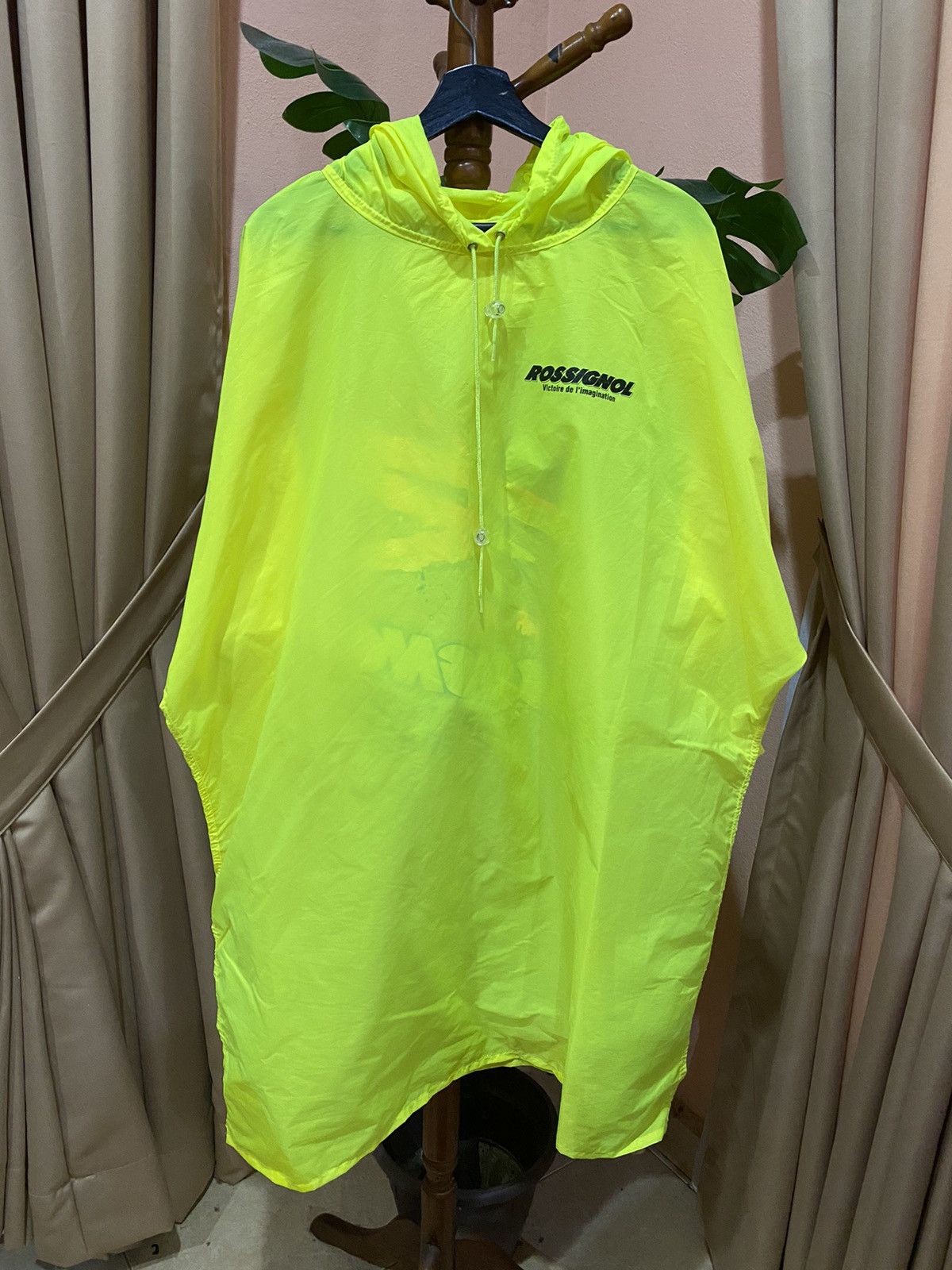 Vintage Rossignol Neon Yellow Poncho - Vintage French Ski Style Size US XL / EU 56 / 4 - 2 Thumbnail