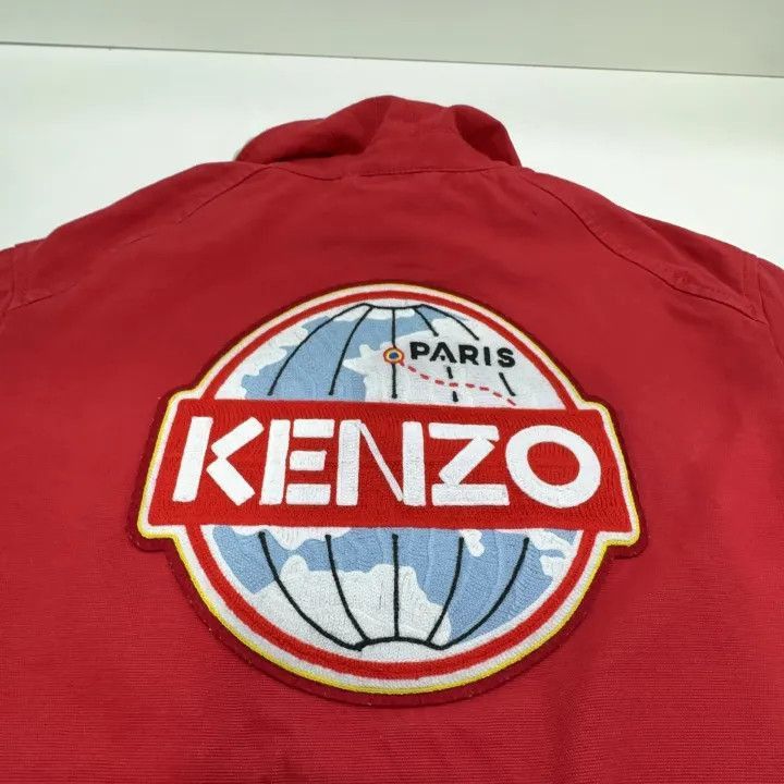 Kenzo Kenzo Logo Button Long Sleeve Jacket in Cherry Red -2507 Size S / US 4 / IT 40 - 8 Thumbnail