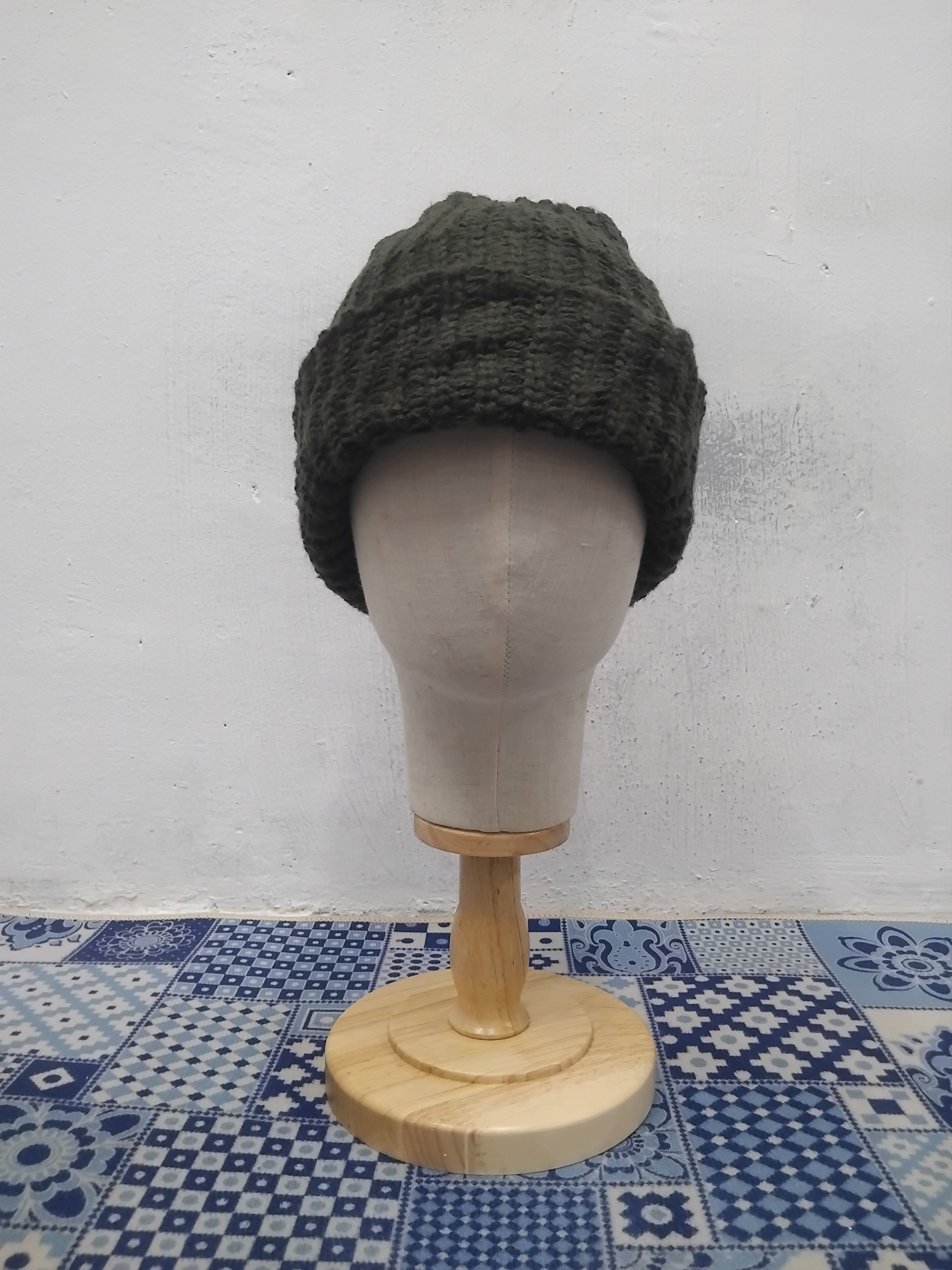 Japanese Brand 💥Broner Made in USA green military beanie hat Size ONE SIZE - 1 Thumbnail
