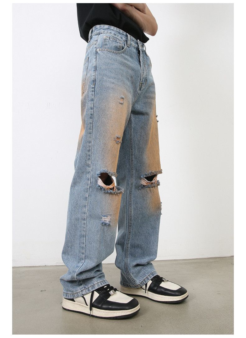 Japanese Brand × Jean Men's American style distressed tie-dye ripped jeans Size US 32 / EU 48 - 3 Thumbnail