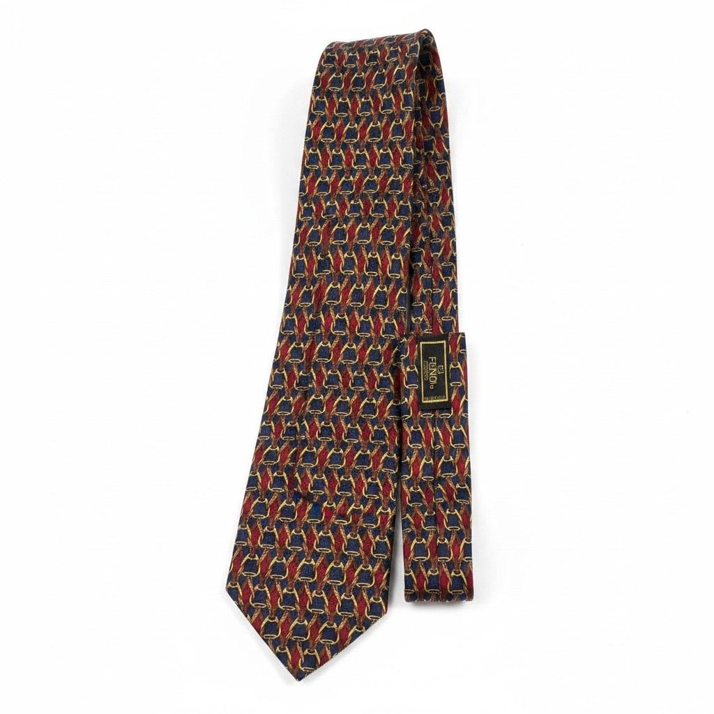 Fendi Vintage Men's Fendi Equestrian Horse Bit Print 100% Silk Tie Size ONE SIZE - 1 Thumbnail