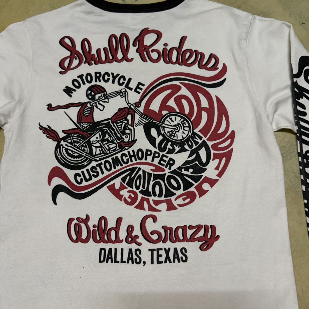 Japanese Brand Skull Rider Motorcycle Chopper Big Logo Long Sleeve T Shirt Size US S / EU 44-46 / 1 - 11 Thumbnail