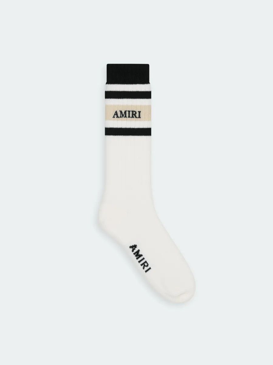 Amiri o1y0525 Size : 8-9 US / Logo Socks in White/Black Size ONE SIZE - 1 Thumbnail