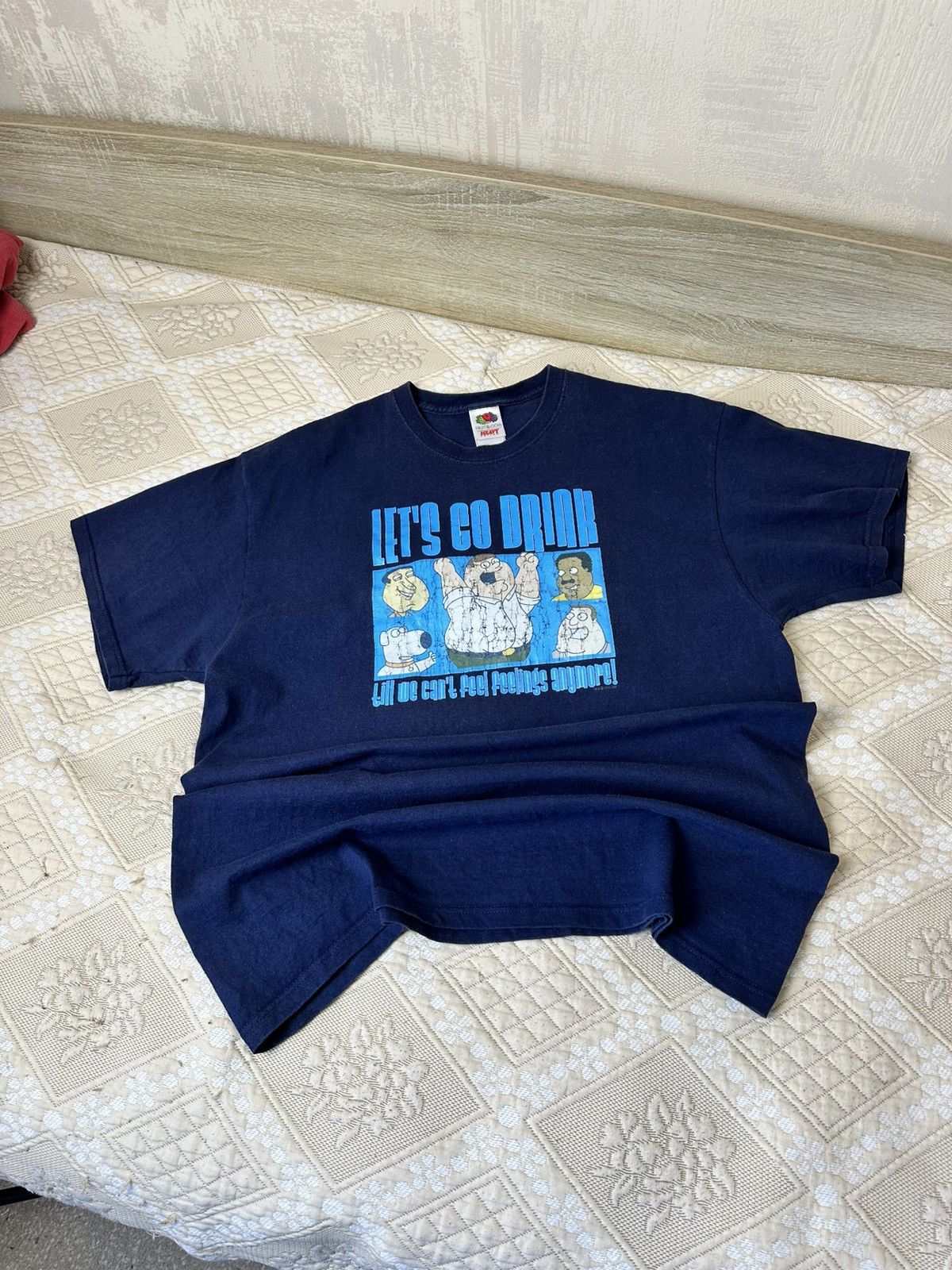 Cartoon Network 🔥 00s Vintage Family Guy 2006 Let's Go Drink Shirt Simpsons Size US XL / EU 56 / 4 - 2 Thumbnail