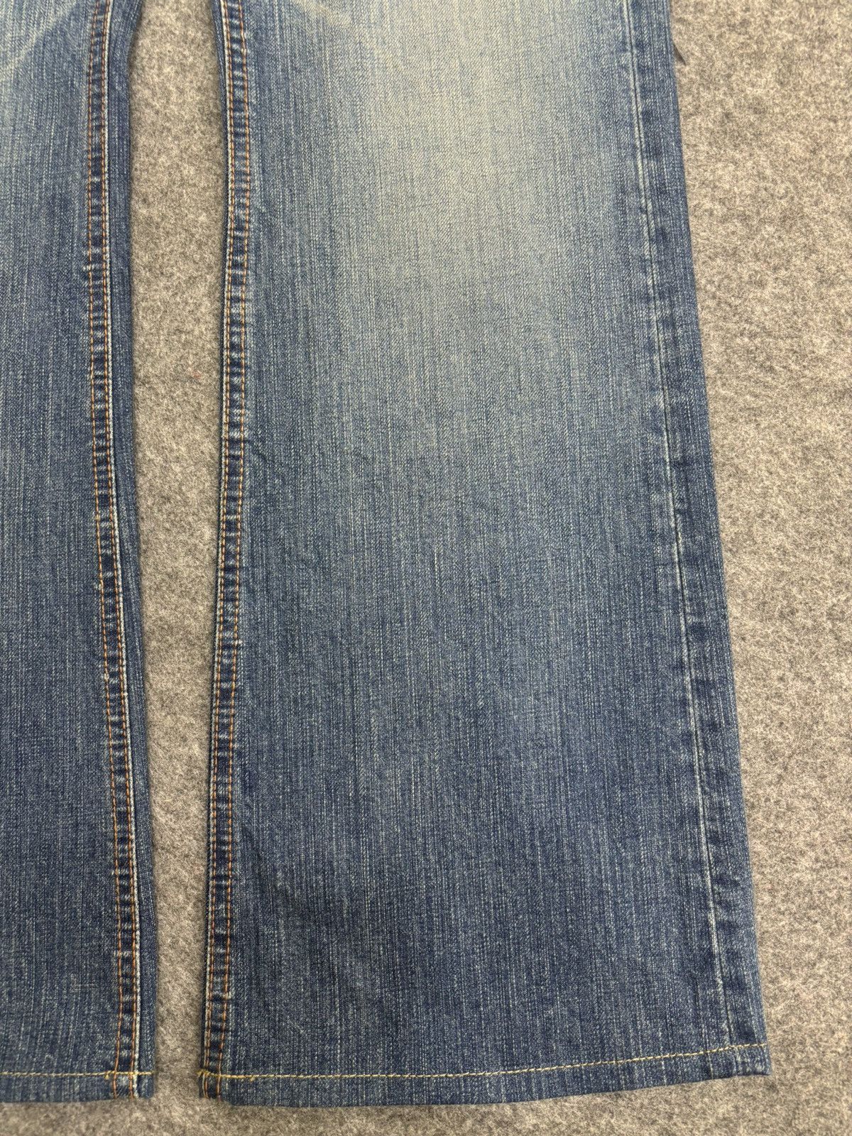 Japanese Brand 💥Flare💥Vintage 90s Blue Way Paint Minimalist Denim F522 Size US 32 / EU 48 - 7 Thumbnail