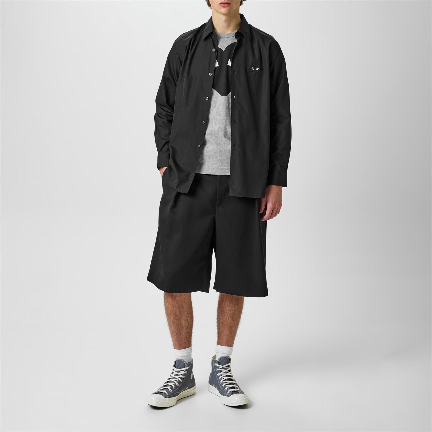 Comme des Garcons PLAY o1g2r1mq0426 Black Heart Shirt in Black Size US S / EU 44-46 / 1 - 4 Thumbnail