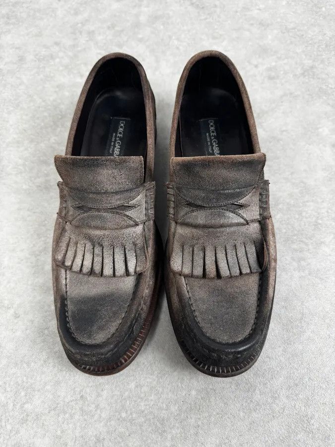 Dolce & Gabbana Dolce & Gabbana Grey Suede Fringes Loafer Size US 7.5 / EU 40-41 - 4 Thumbnail