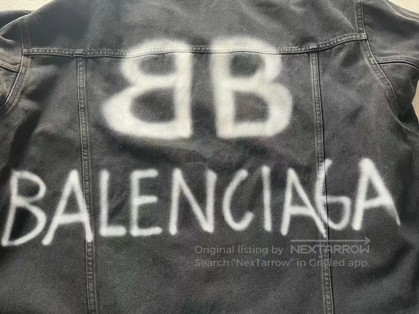 Balenciaga balenciaga black denim jacket with logo. Size US S / EU 44-46 / 1 - 3 Thumbnail