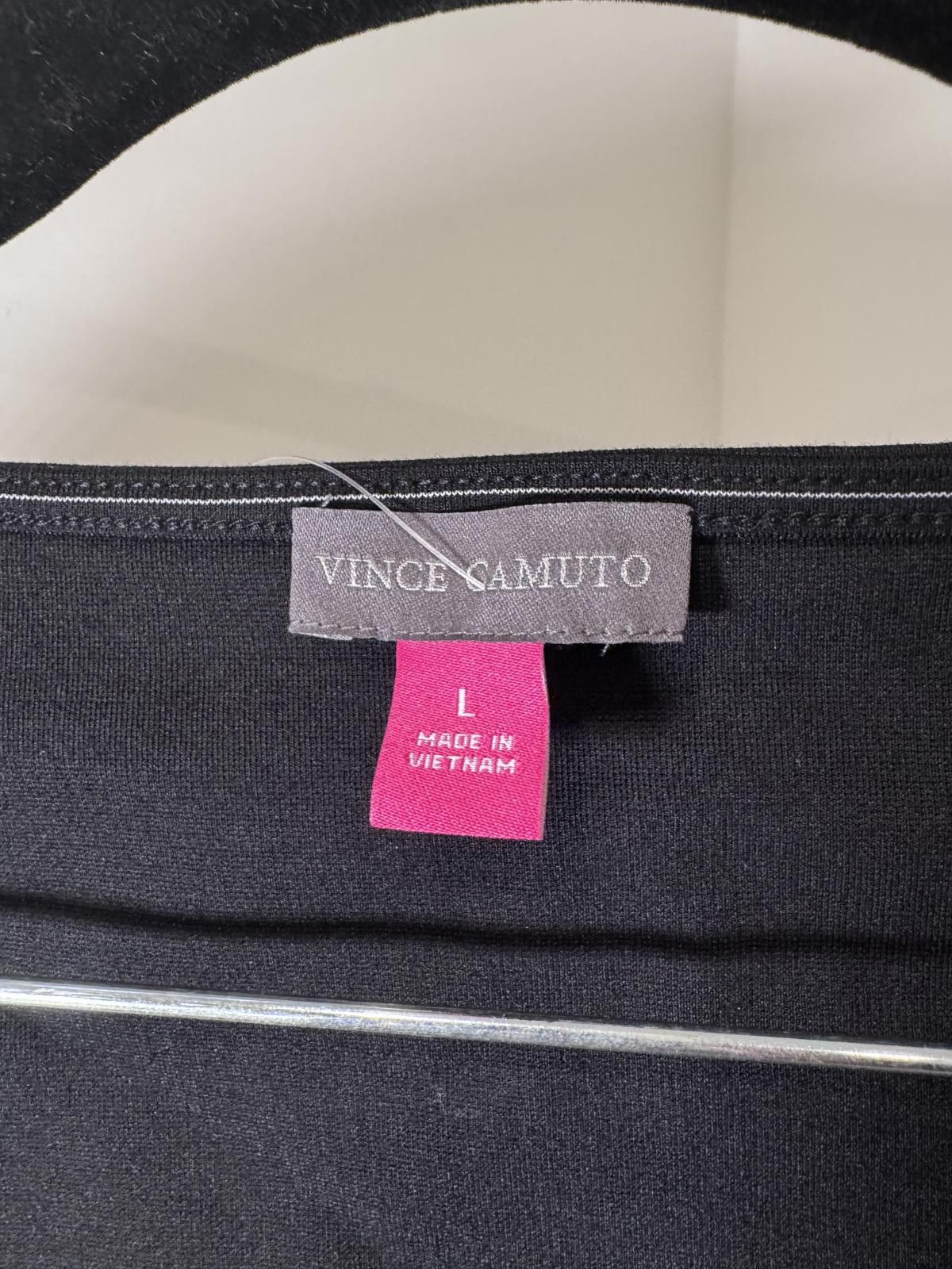 Vince Camuto Vince Camuto Women's Black Pinstripe Puff Sleeve Top Size M / US 6-8 / IT 42-44 - 4 Thumbnail