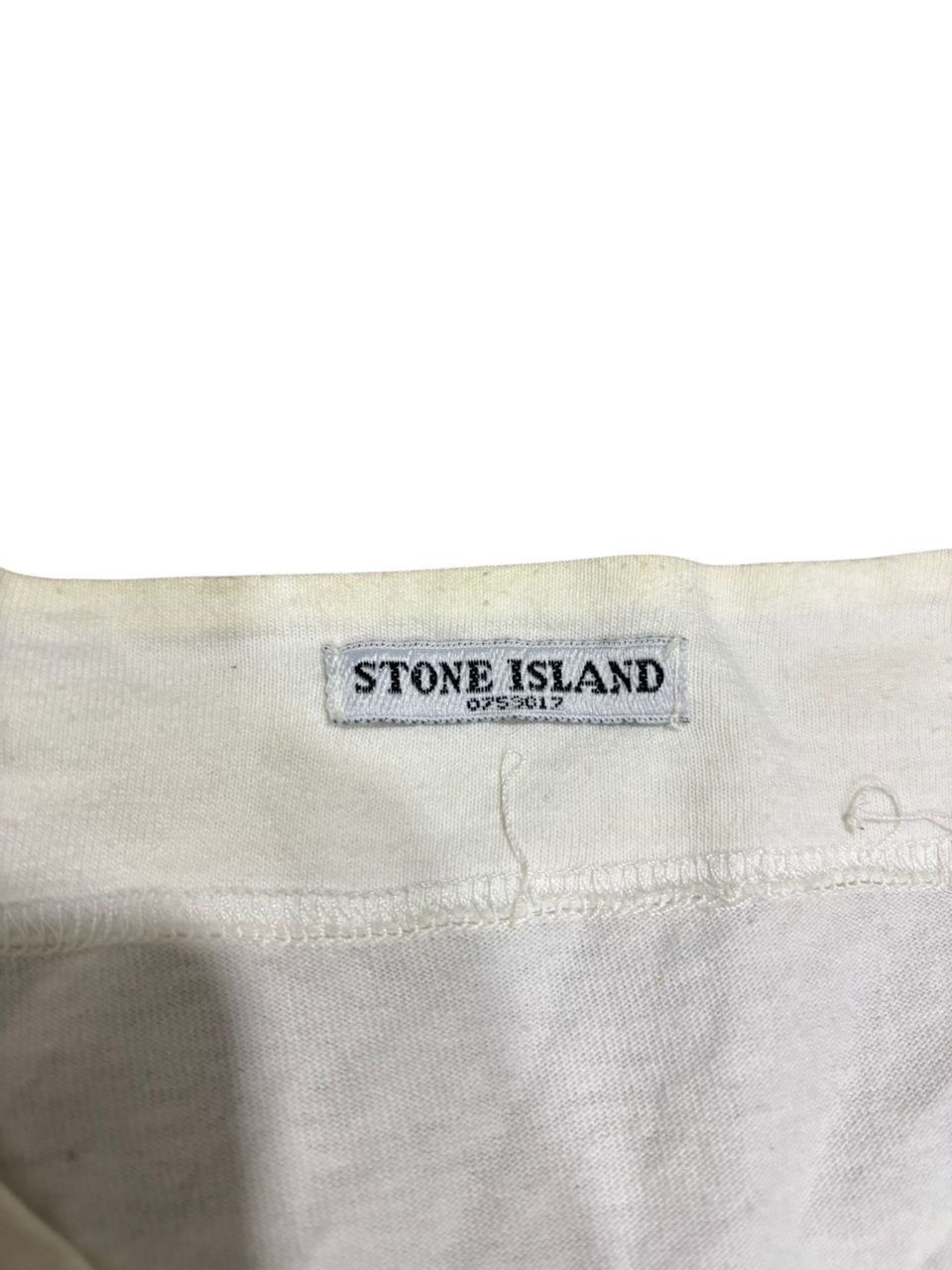 Stone Island × Vintage Vintage Stone Island White Tee Size US XL / EU 56 / 4 - 4 Thumbnail