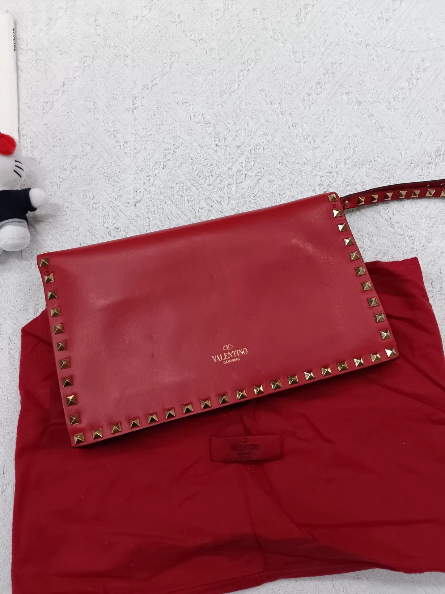 Valentino Valentino Red Studded Clutch w/ Dust Bag Size ONE SIZE - 1 Thumbnail