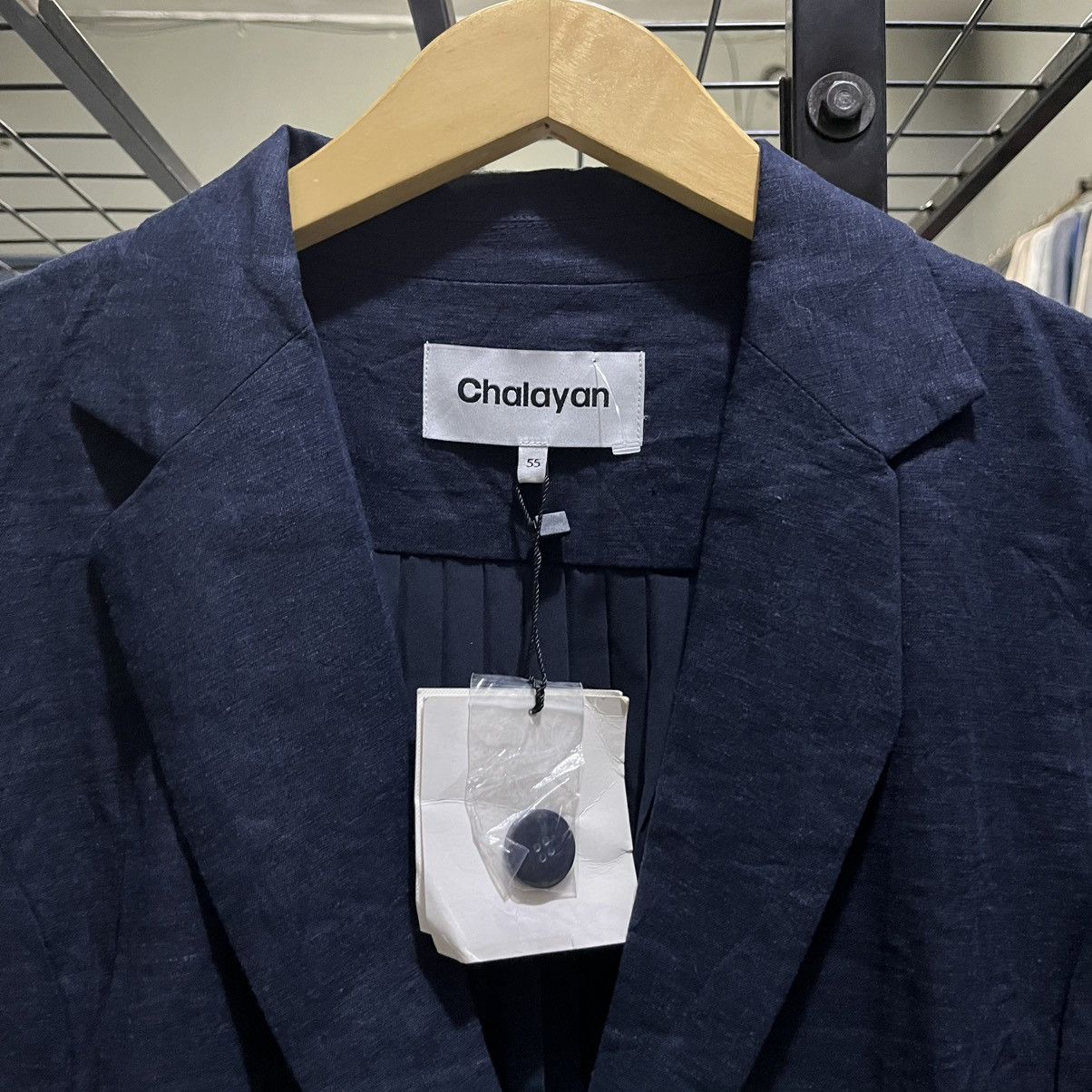 Hussein Chalayan Chalayan Navy Pleated Back Blazer – BNWT Size M / US 6-8 / IT 42-44 - 3 Thumbnail