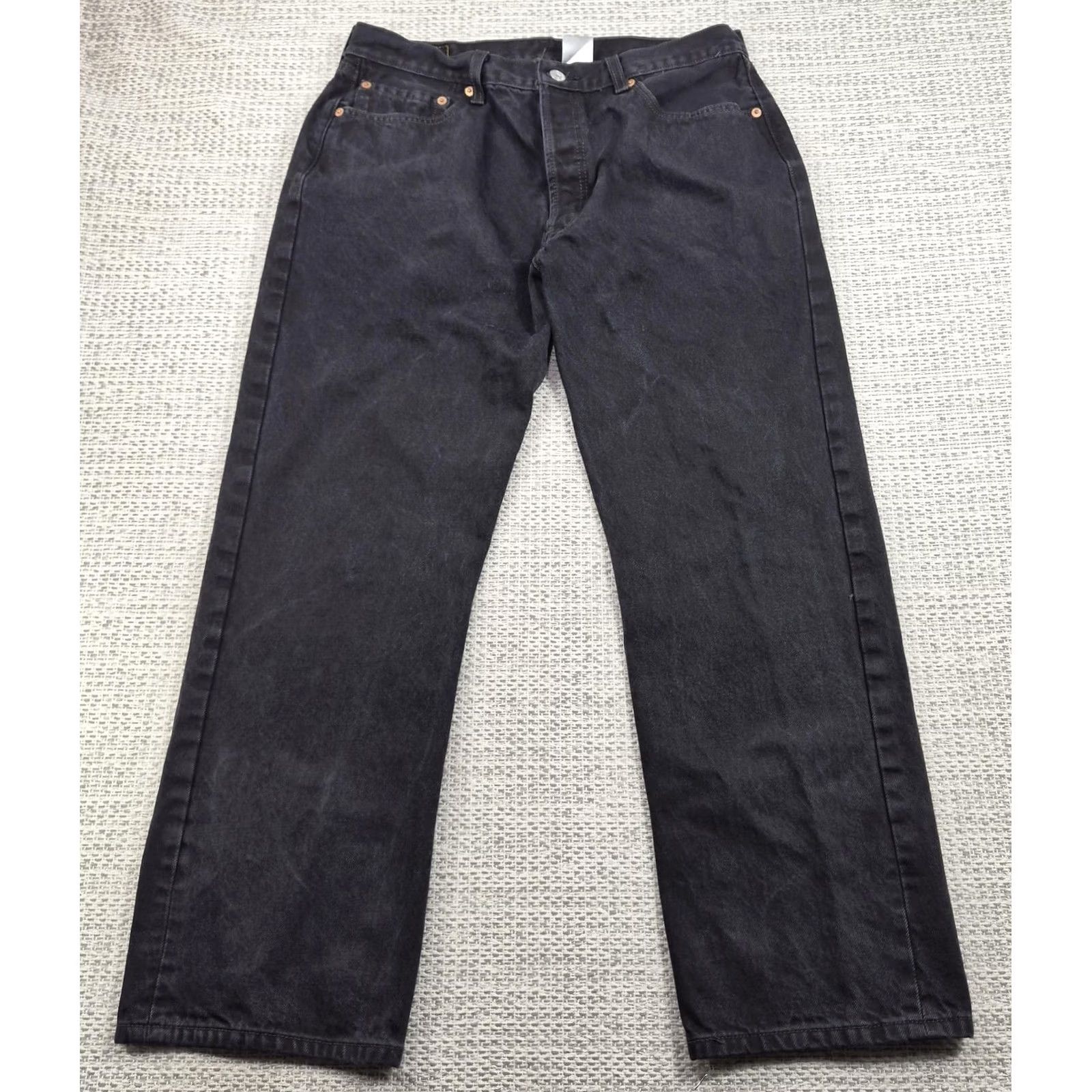 Levi's Levi's 501 Jeans Mens 36x30 Regular Fit Straight Button Fly Denim Pants Black Size US 36 / EU 52 - 2 Thumbnail