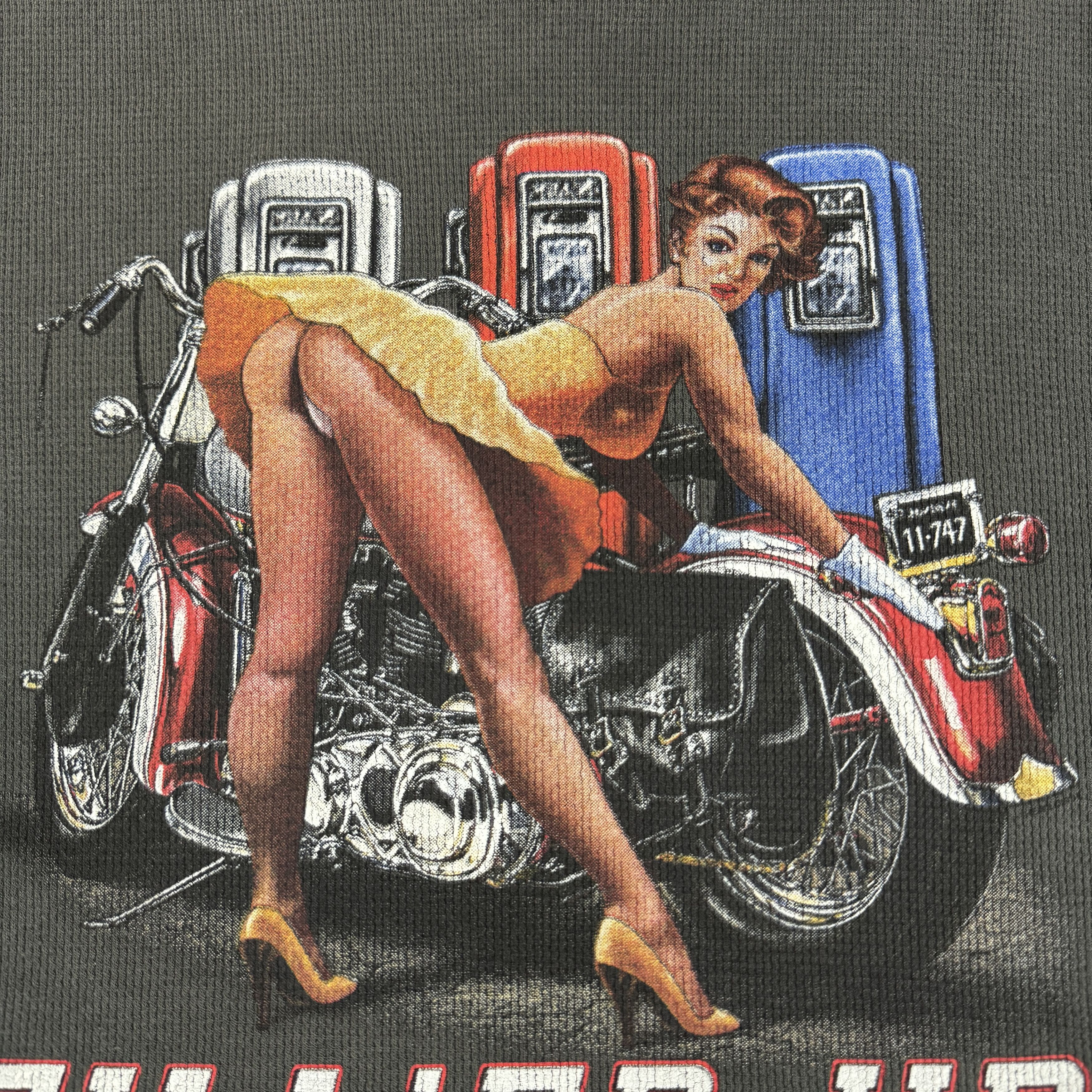 Vintage Vintage 2000s Biker "Fill Her up" Thermal Long Sleeve Size US XL / EU 56 / 4 - 6 Thumbnail