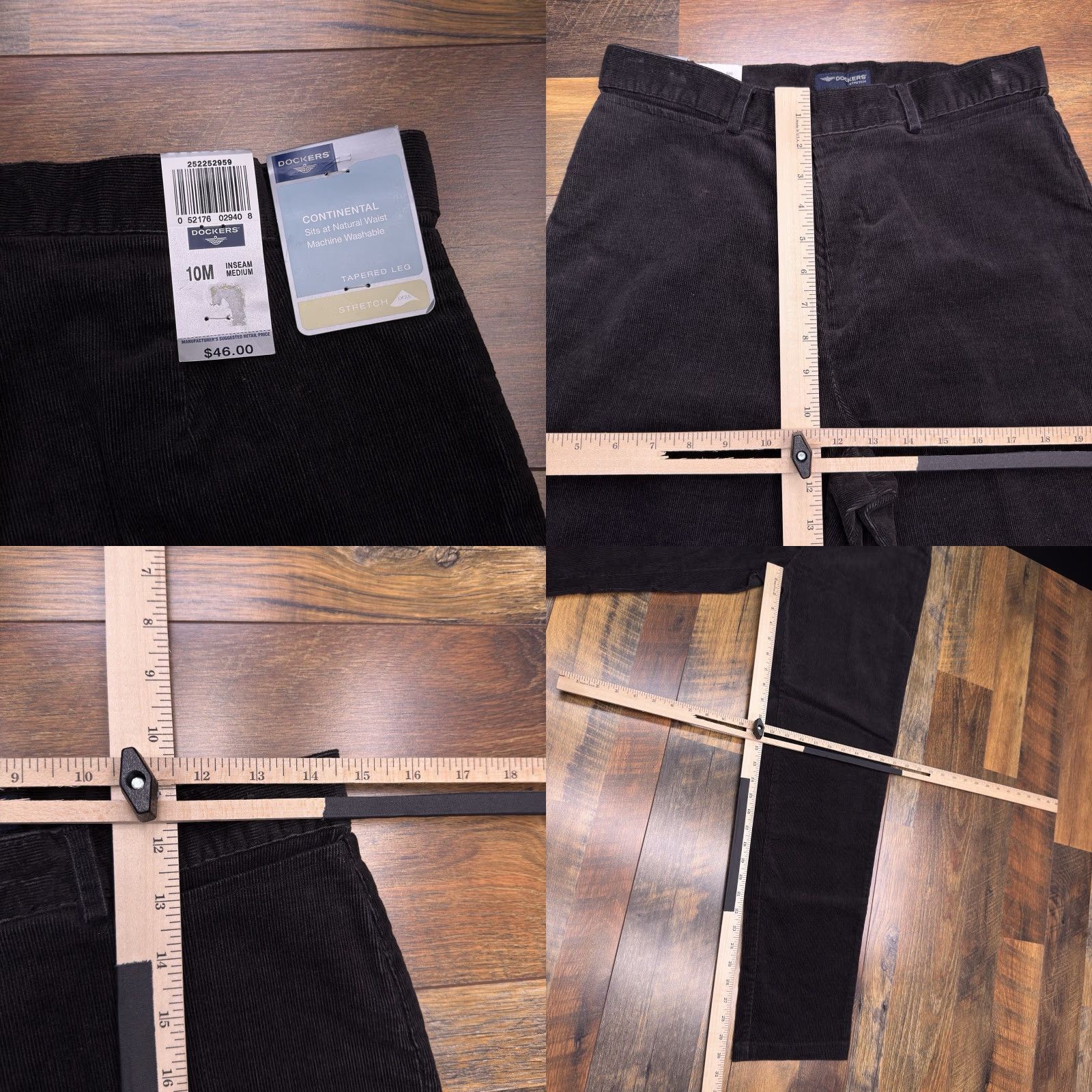 Dockers VINTAGE Dockers Black ContINENTAL Pants Womens 10M High Rise Tapered Leg Stretch New Size 32" / US 10 / IT 46 - 8 Thumbnail