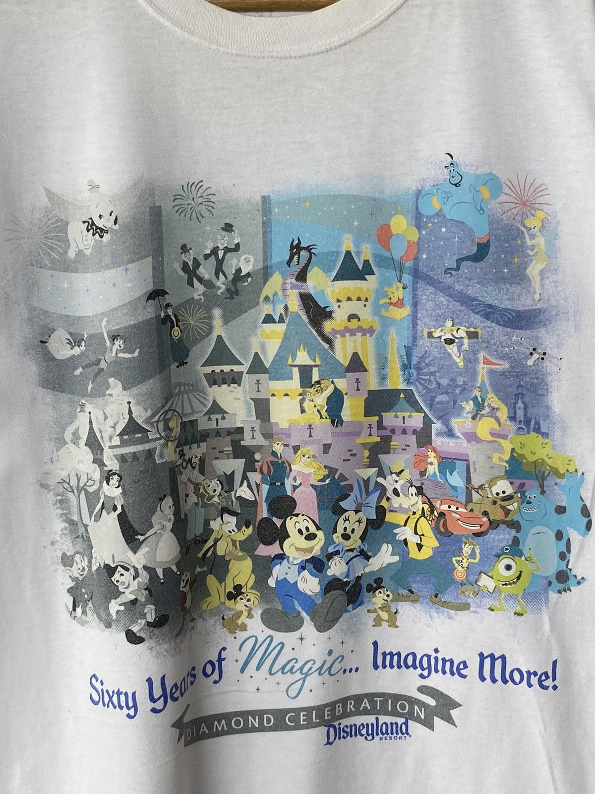 Disney Disneyland 60 years Anniversary Celebration Backhit Print Tees Mickey Mouse Vtg Vintage Size US M / EU 48-50 / 2 - 3 Thumbnail