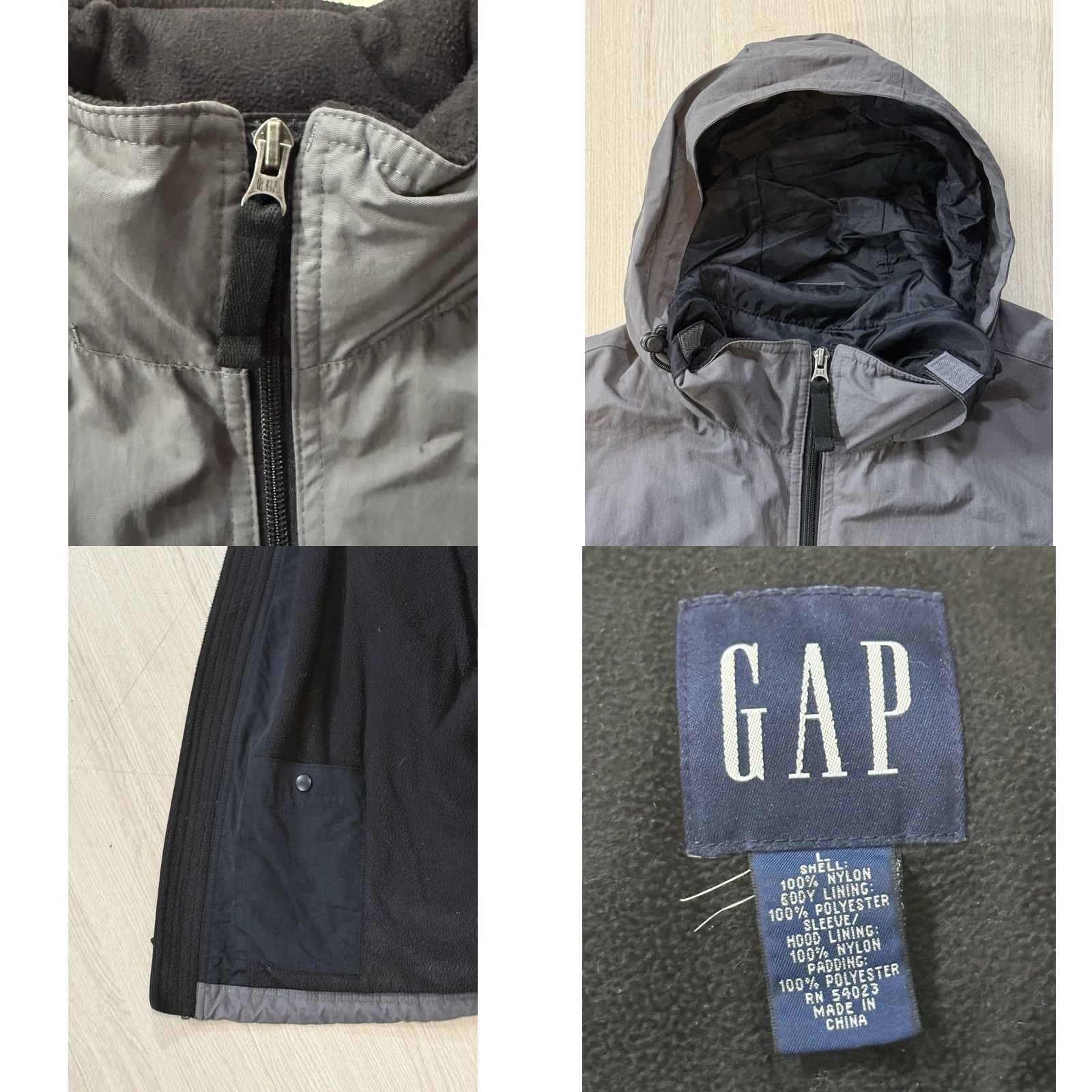 Gap VINTAGE Gap Mountain Alpine Jacket L Large Gray Nylon Softshell Bomber Zip Padded Lined 90s Outdoor Hipster Men Mens Size US L / EU 52-54 / 3 - 8 Thumbnail