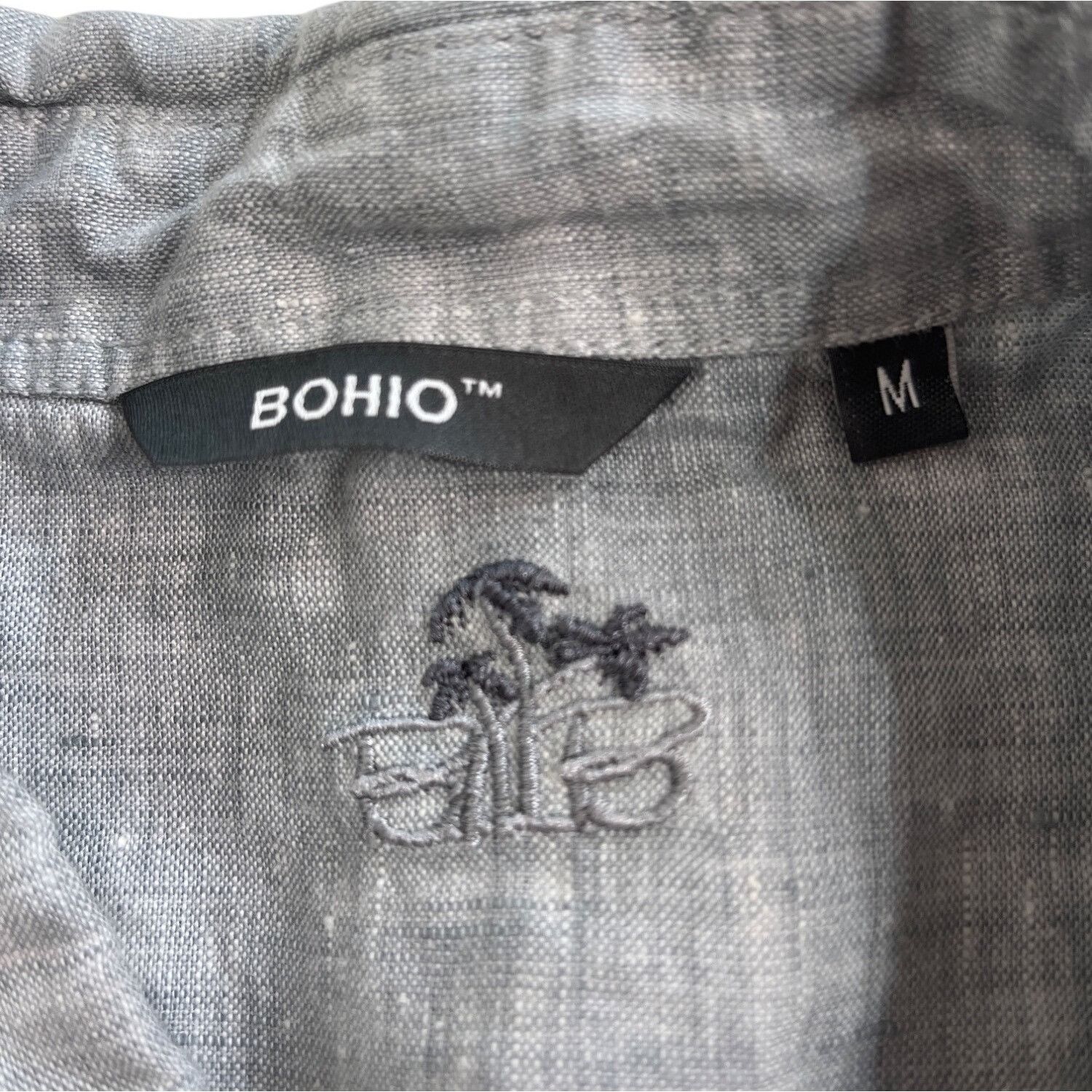Other Bohio Mens Gray Linen Short Sleeve Button-Down Shirt M 32g Size US M / EU 48-50 / 2 - 4 Thumbnail