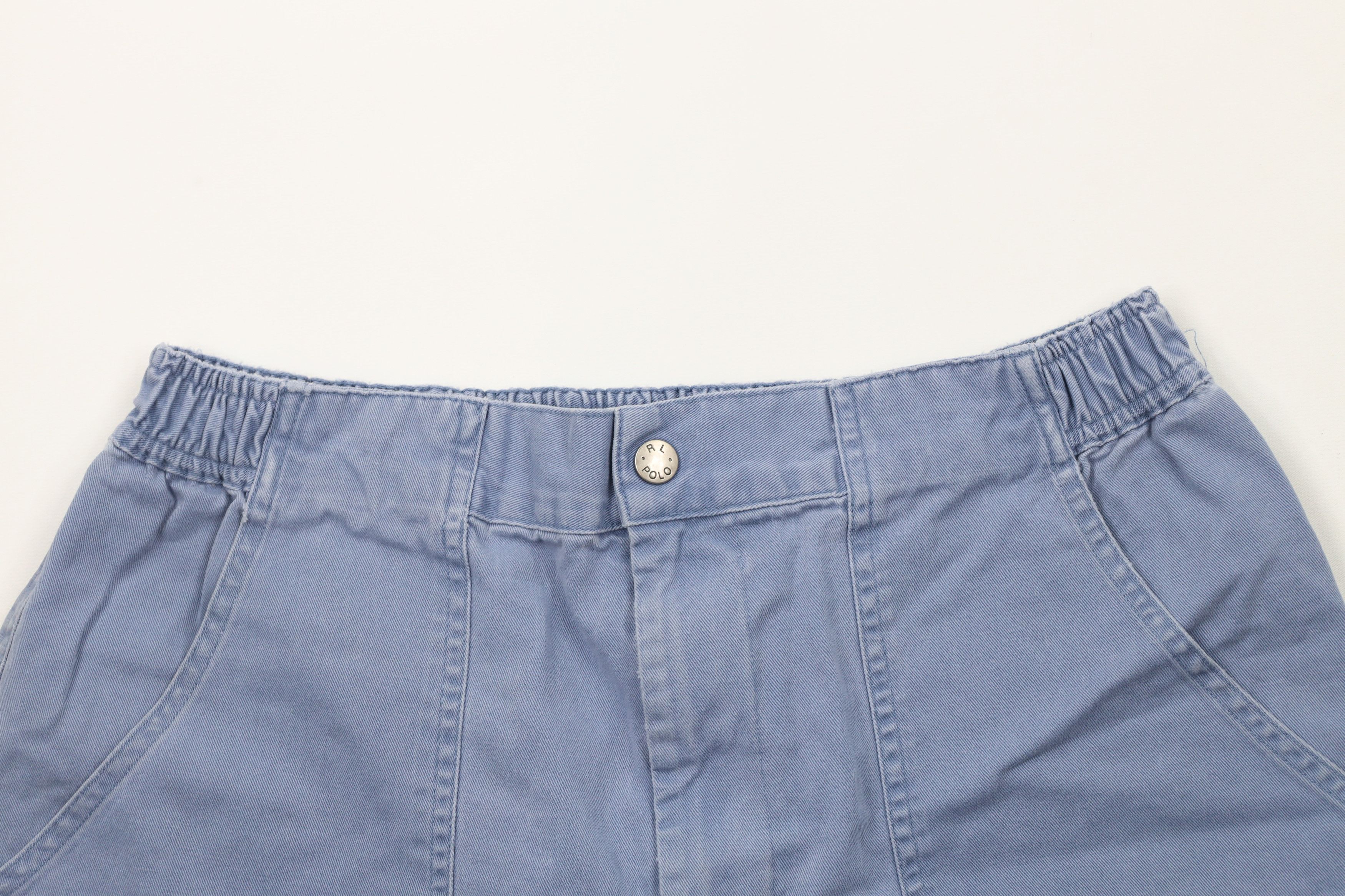 Ralph Lauren × Vintage Vintage 90s Ralph Lauren Out Above Knee Cargo Shorts Blue Size US 33 - 2 Thumbnail