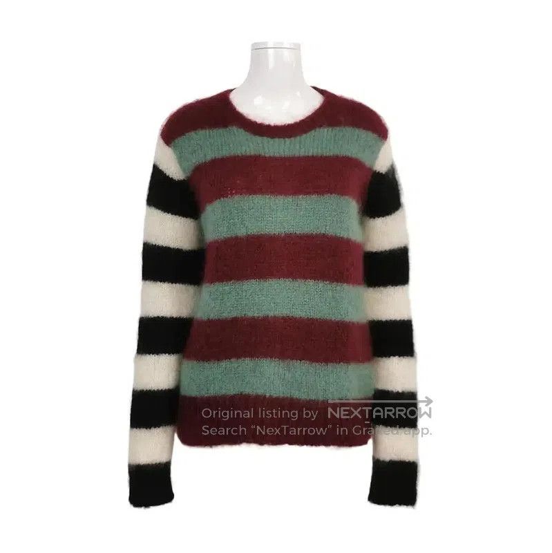 MaxMara Striped Mohair Blend Pullover Sweater .