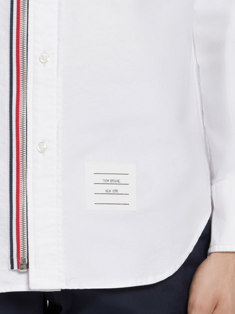 Thom Browne Thom Browne - 4-BAR ZIP-FRONT OXFORD SHIRT Size US M / EU 48-50 / 2 - 6 Thumbnail