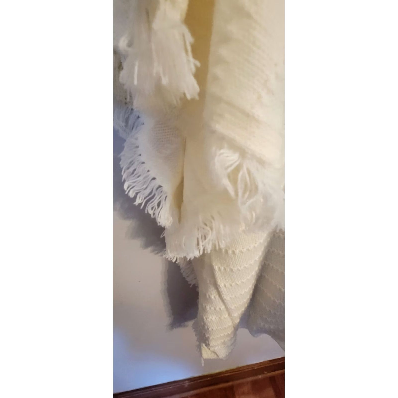 Dillard's Dillards Ivory Knit Poncho Sweater OS Acrylic Women Size ONE SIZE - 5 Thumbnail