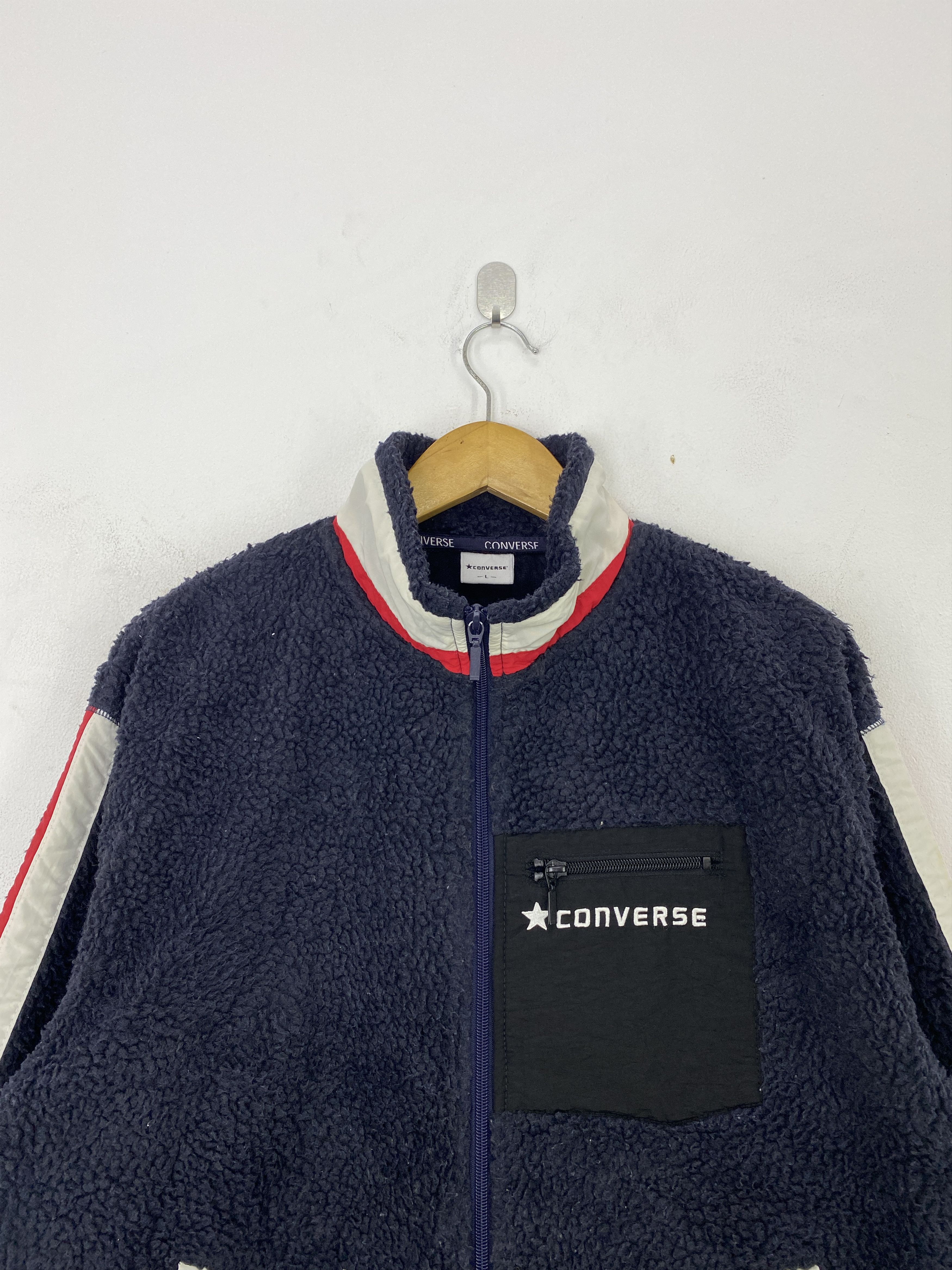 Converse Vintage Converse Fleece Zipper Jacket JA0144 Size US L / EU 52-54 / 3 - 3 Thumbnail