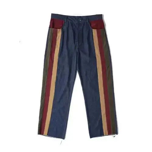 Jean 20SS Indigo Union Japan 3 Stripes Patchwork Pants Size US 32 / EU 48 - 3 Thumbnail