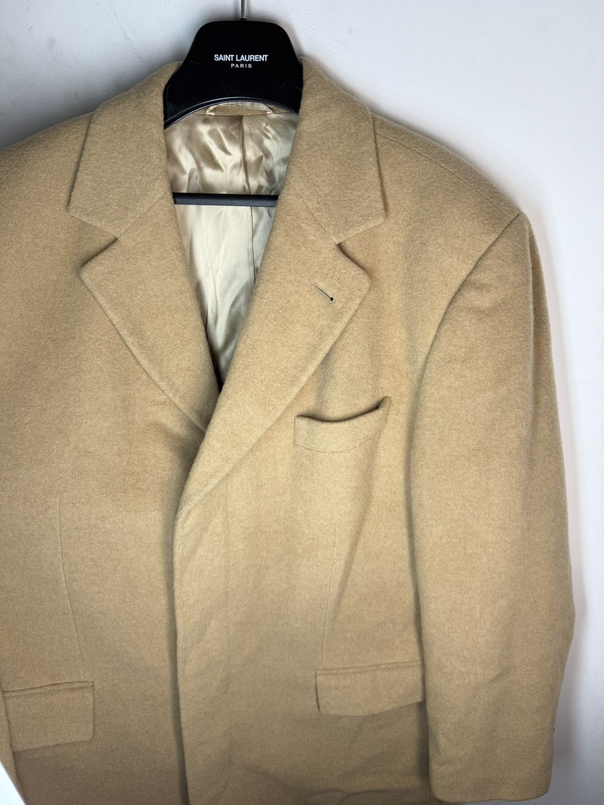 Yves Saint Laurent Camel Wool YSL Coat Soft Heavy Soft Long Beige Size US L / EU 52-54 / 3 - 9 Thumbnail